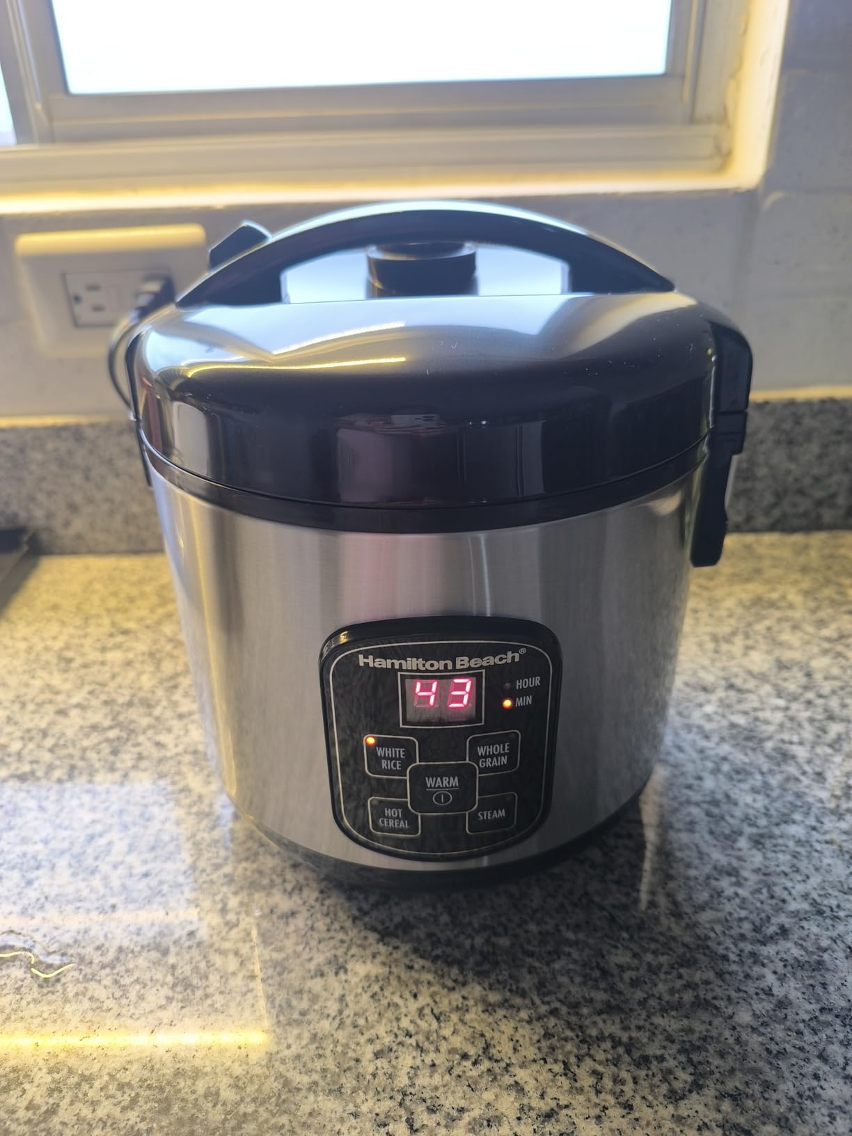 Hamilton Beach Digital Programmable Rice Cooker & Food Steamer, with Slow Hard-Boiled Egg Functions, Egg/Steam Tray, Small & Compact, 6 Cups Cooked (3 Uncooked), Stainless Steel (37524) - Customer Photo 2