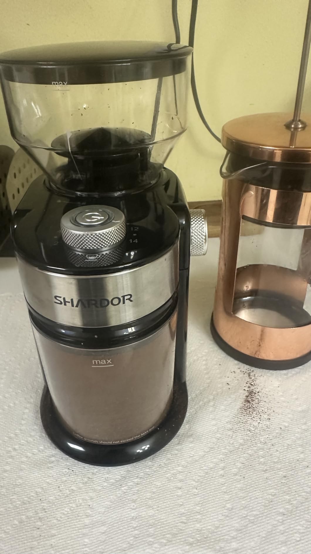 SHARDOR Electric Burr Coffee Grinder 2.0, Adjustable Burr Mill with 16 Precise Grind Setting for 2-14 Cup, Black - Customer Photo 2