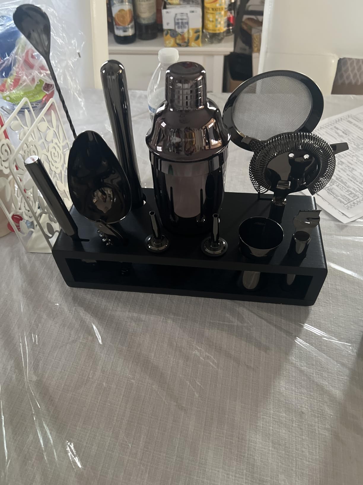 Highball & Chaser 13-Piece Cobbler Cocktail Shaker Set: Black Polished Stainless Steel Bartender Kit for Home Bar Set | Laser Engraved Tools Plus E-Book with 30 Recipes - Customer Photo 2