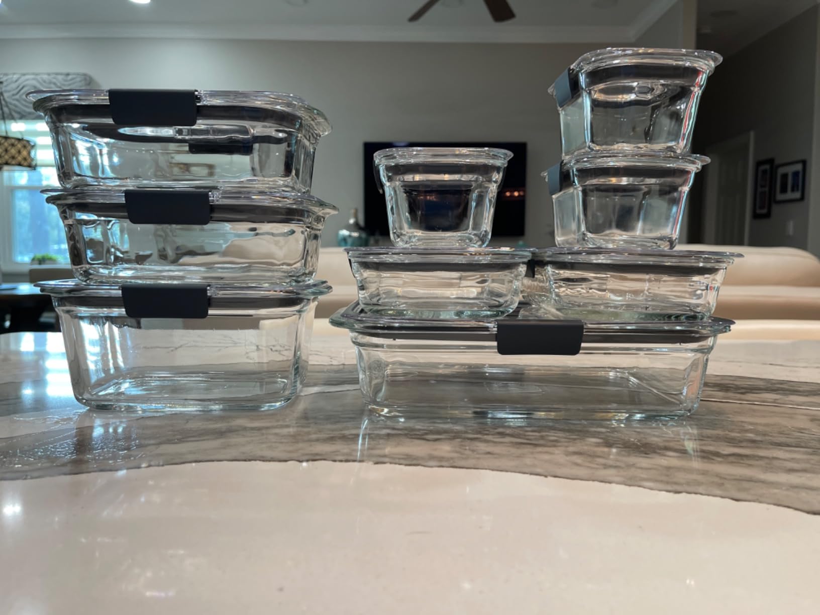 Rubbermaid Brilliance Glass Food Storage Containers, 3.2 Cup, Set of 4, BPA-Free, Leak-Proof, Clear Customer Review Rubbermaid Brilliance Glass Food Storage Containers, 3.2 Cup, Set of 4, BPA-Free, Leak-Proof, Clear - Customer Photo 3