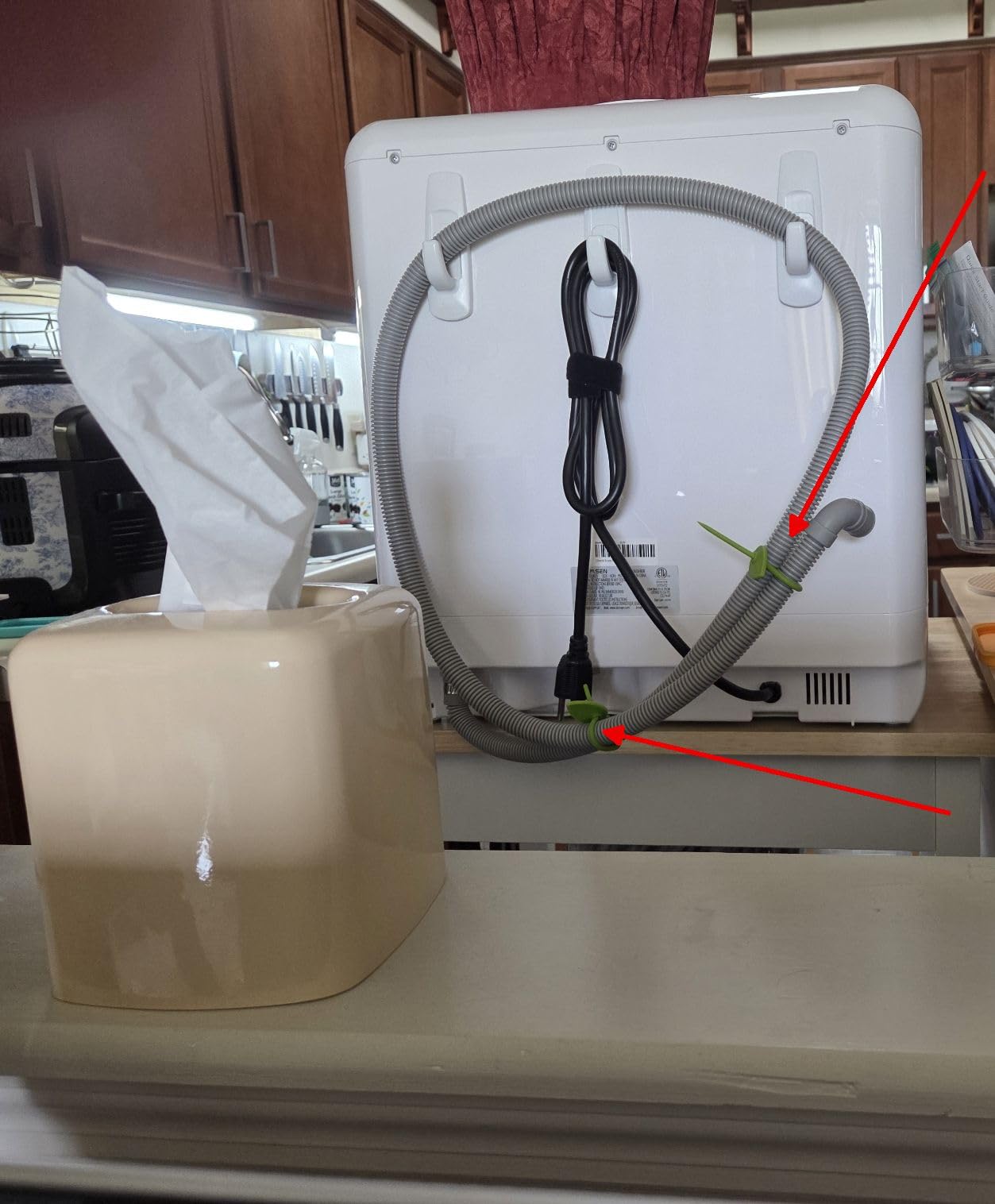 AIRMSEN Portable Countertop Dishwashers, 5 Washing Programs Mini Dishwashers with 5 L Built-in Water Tank and Double-layered Glass Door, No Hookup Needed for Home, Apartments & RVs - Customer Photo 1
