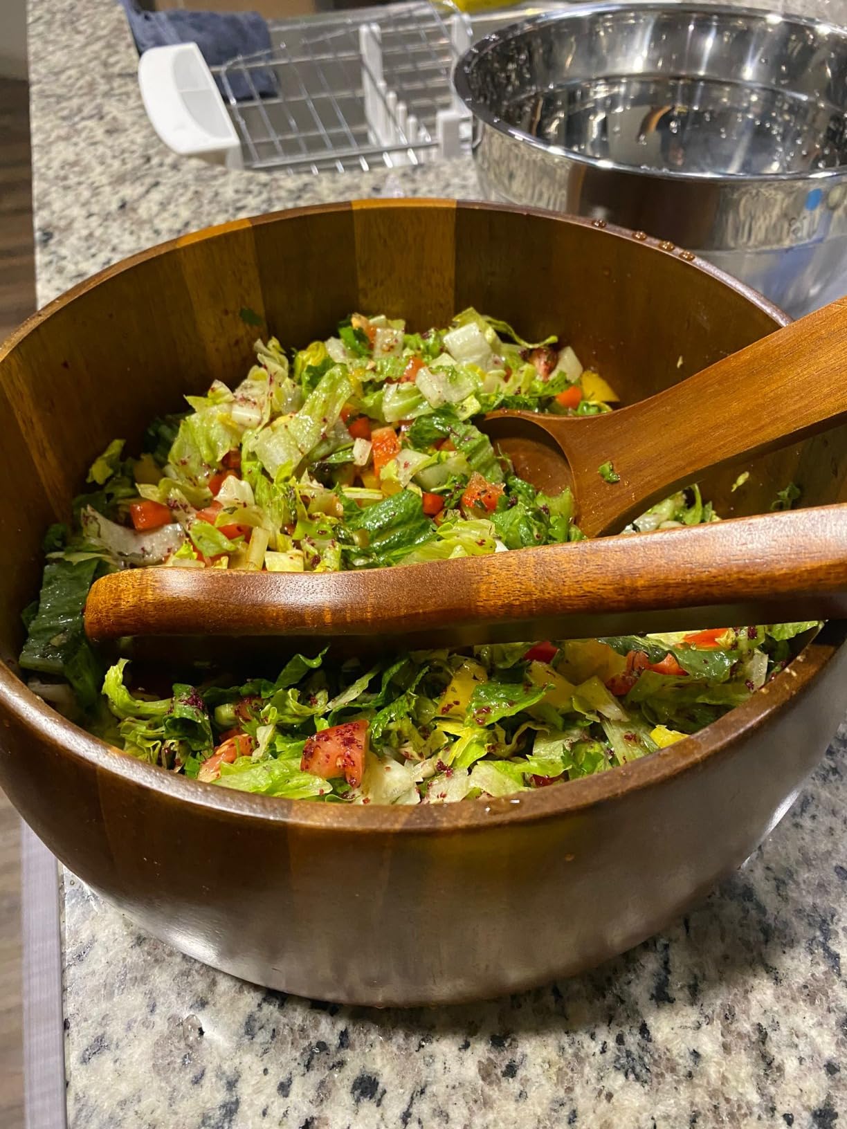 Gibson Home Sherwood 3-Piece Acacia Wood Salad Bowl Set, 32 Quart Large Serving Bowls, Natural Finish, Durable & Eco-Friendly customer photo 1
