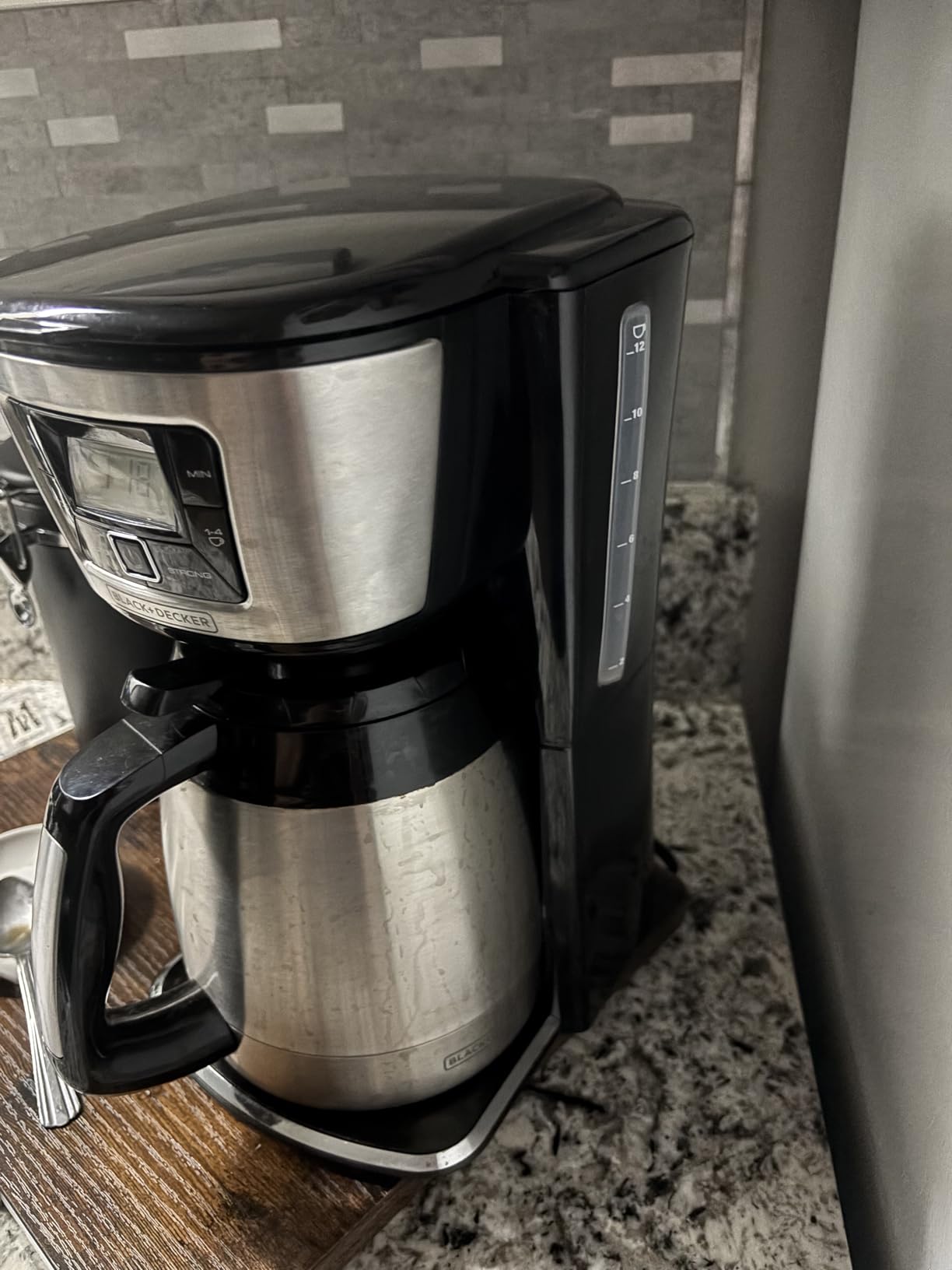 BLACK+DECKER CM2045B-1, 12-Cup Thermal Programmable Coffee Maker with Brew Strength and VORTEX Technology, Black/Steel - Customer Photo 1
