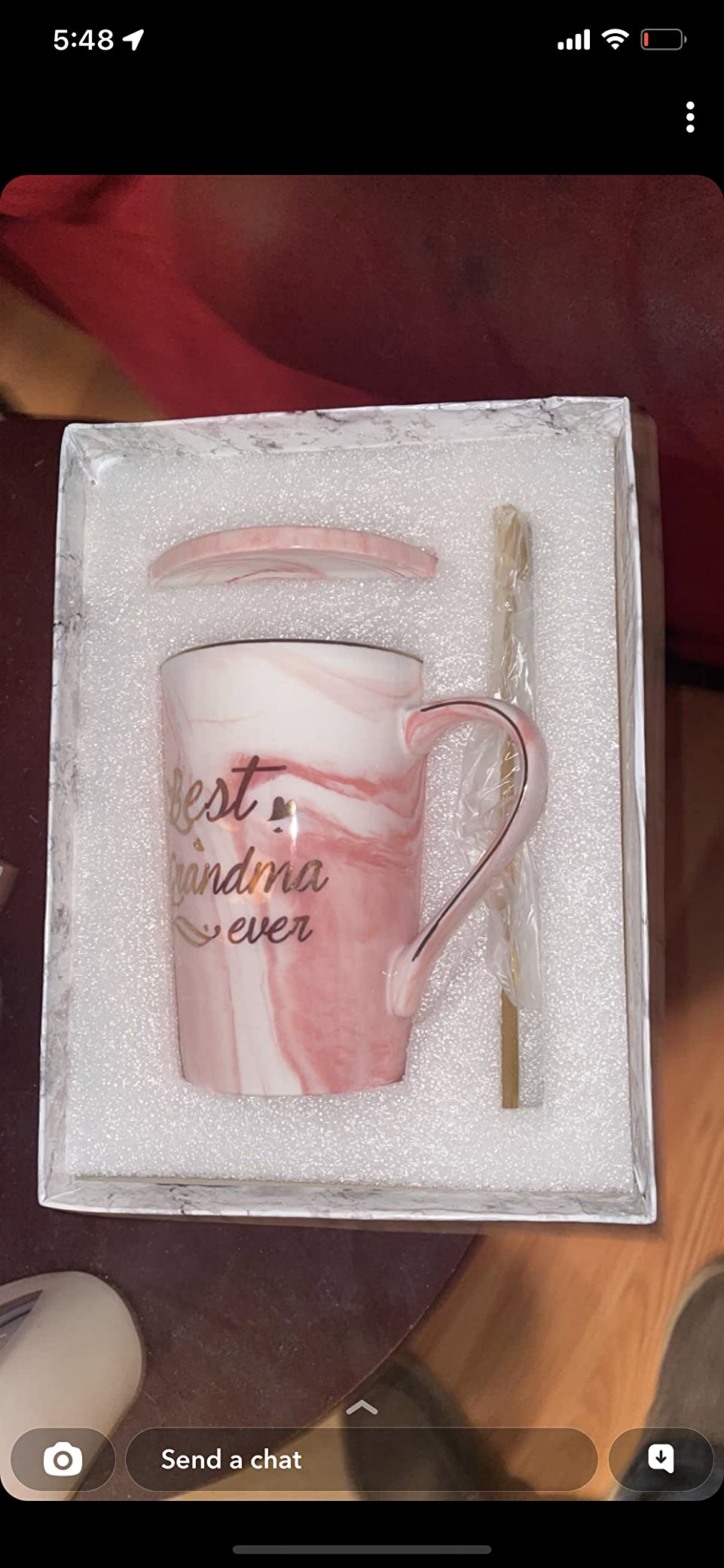 Best Grandma Ever Mug Coffee Gifts Birthday Mothers Day for from Granddaughter Grandson Grandchildren Grandkids 14 Ounce Gift Box with Spoon and Mat Gray - Customer Photo 2