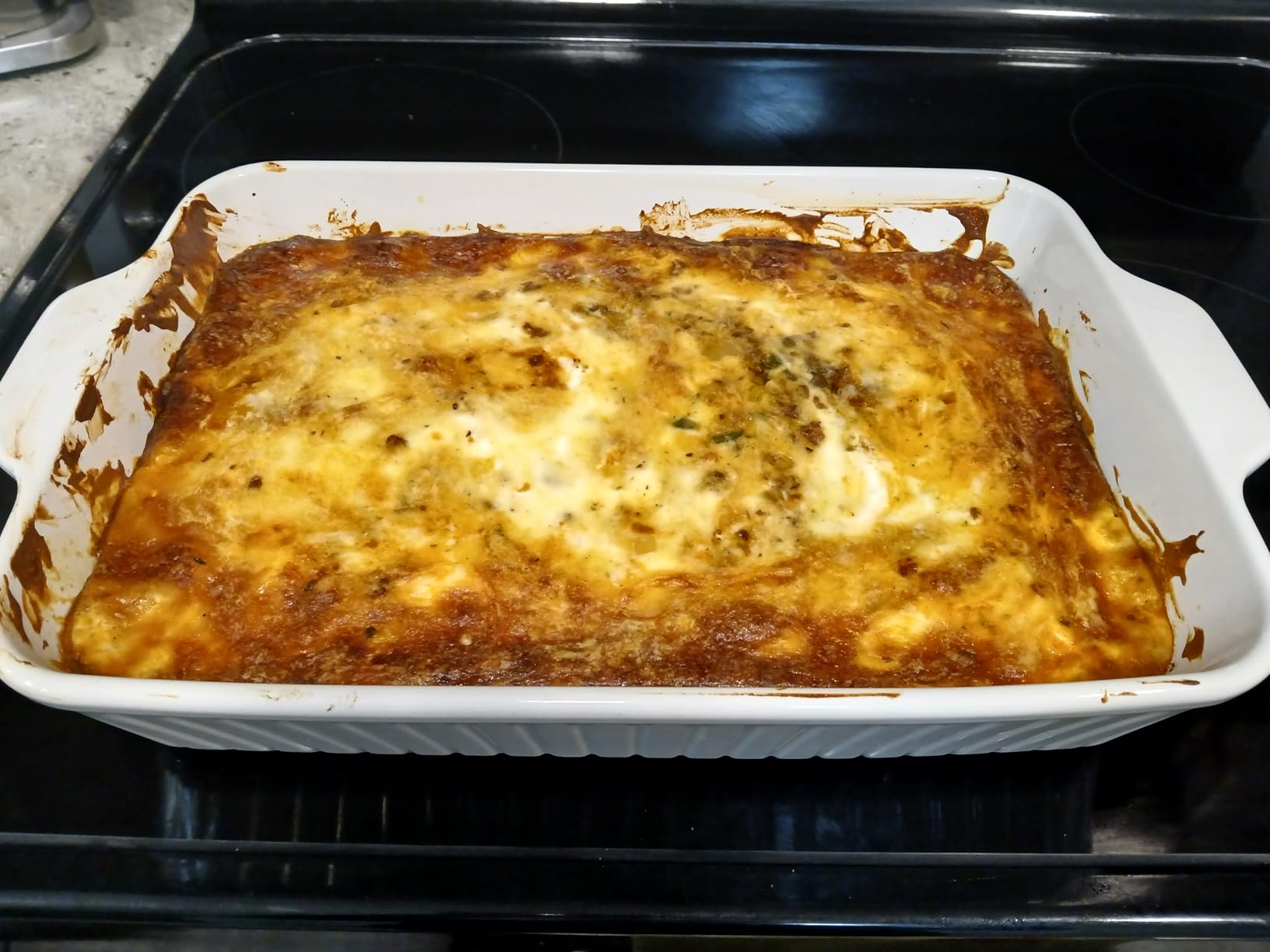 DOWAN Casserole Dish, 9x13 Ceramic Baking Dish, Large Lasagna Pan Deep for Oven, 4.2 Quarts Baking Pan with Handles, Oven Safe and Durable Bakeware for Lasagna, Home Decor, Wedding Gift, Soft White customer photo 1