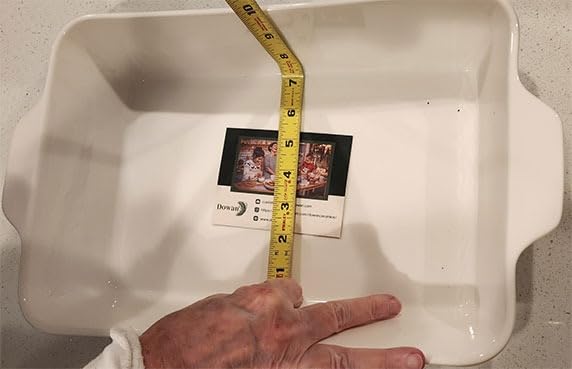 DOWAN Casserole Dish, 9x13 Ceramic Baking Dish, Large Lasagna Pan Deep for Oven, 4.2 Quarts Baking Pan with Handles, Oven Safe and Durable Bakeware for Lasagna, Home Decor, Wedding Gift, Soft White customer photo 2