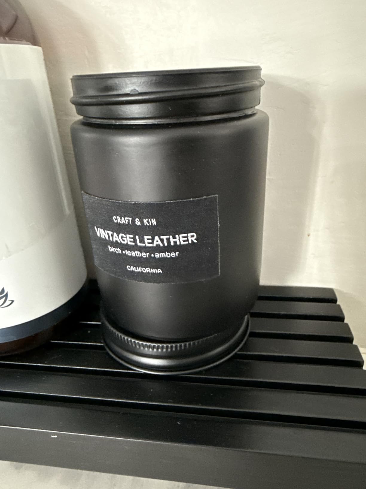 Craft & Kin Premium Smoke & Vanilla Candle | Black Scented Candles for Men | Long Lasting with 45 Hour Burn Time, 7.6oz | Soy Candle | Aromatherapy at Home | Gifts for Men - Customer Photo 1
