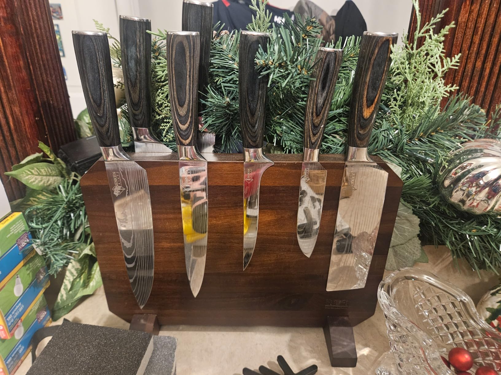 SENKEN 8-piece Premium Japanese Kitchen Knife Set with Laser Damascus Pattern - Imperial Collection - Ultra Sharp for Very Fast Cutting - Customer Photo 0
