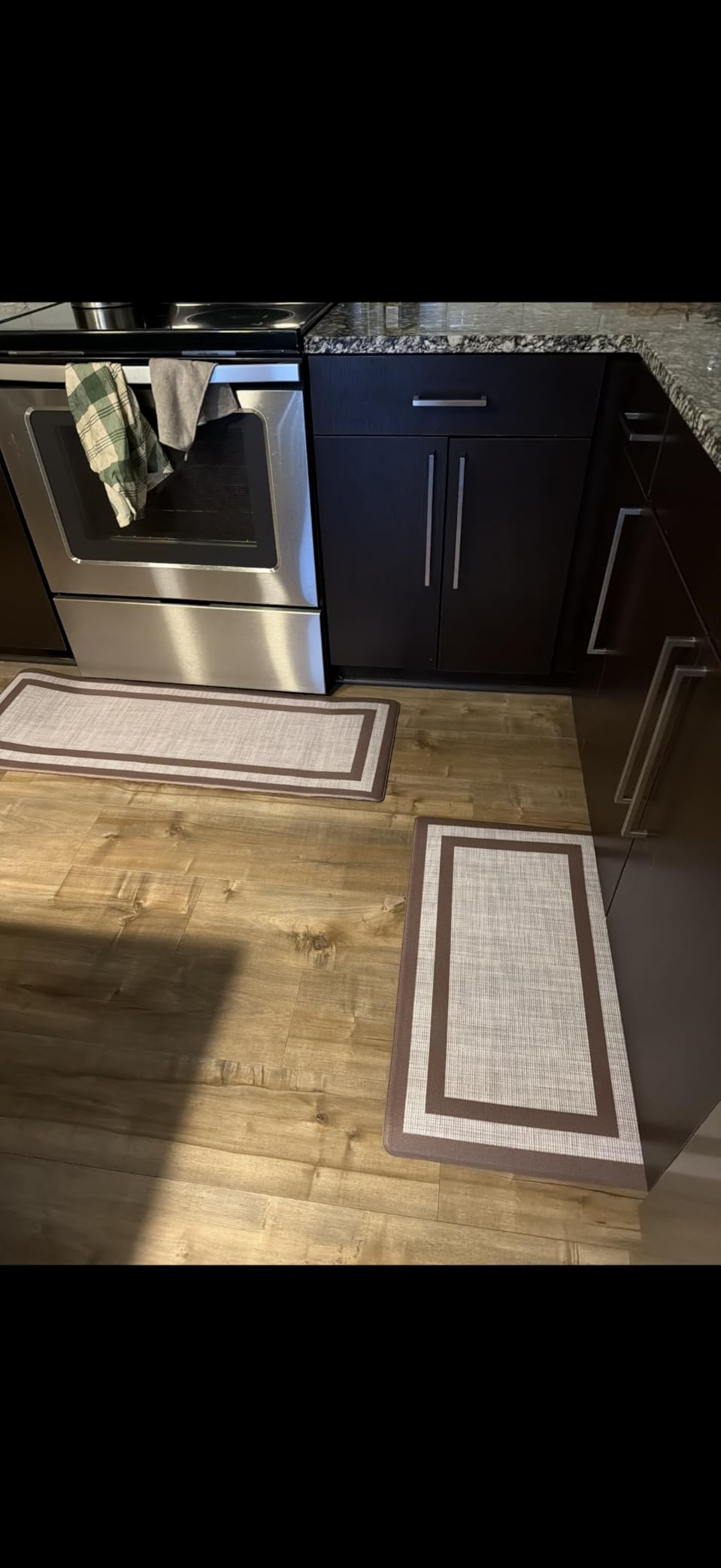 Mattitude Kitchen Mats Set of 2,Cushioned Anti-Fatigue Non-Skid Rug Sets Ergonomic Comfort Standing Mat for Kitchen, Floor, Office, Sink, Laundry, Black and Gray - Customer Photo 4