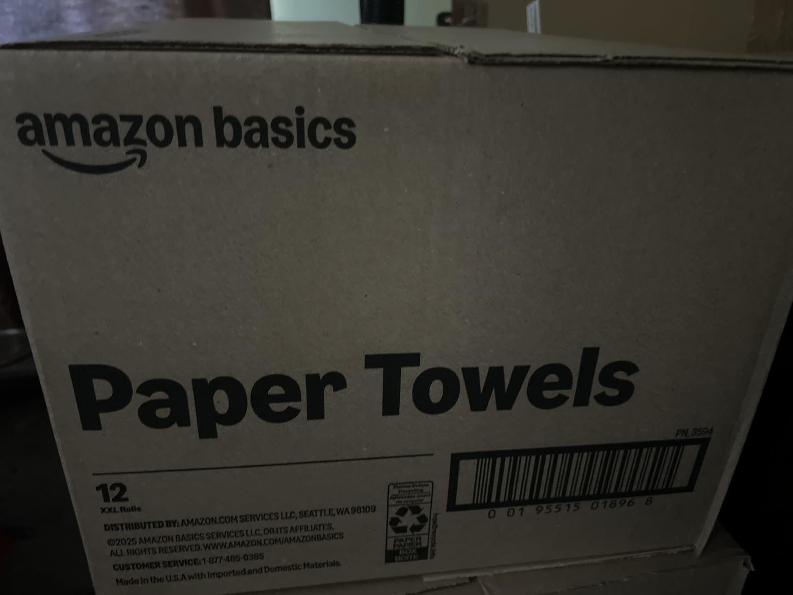 Amazon Basics FSC-Certified 2-Ply Flex-Sheets Paper Towels, 150 Sheets per Roll, 12 Basics Rolls = 32 Regular Rolls - Customer Photo 1