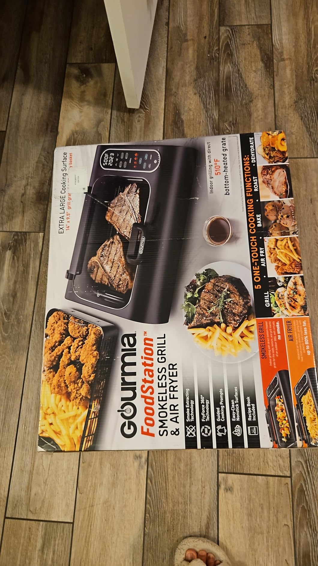 Gourmia FoodStation 6-Quart Smokeless Indoor Grill & Air Fryer with Smoke Extracting Technology, Extra-Large Nonstick Cooking Surface, Korean BBQ Style - Customer Photo 2