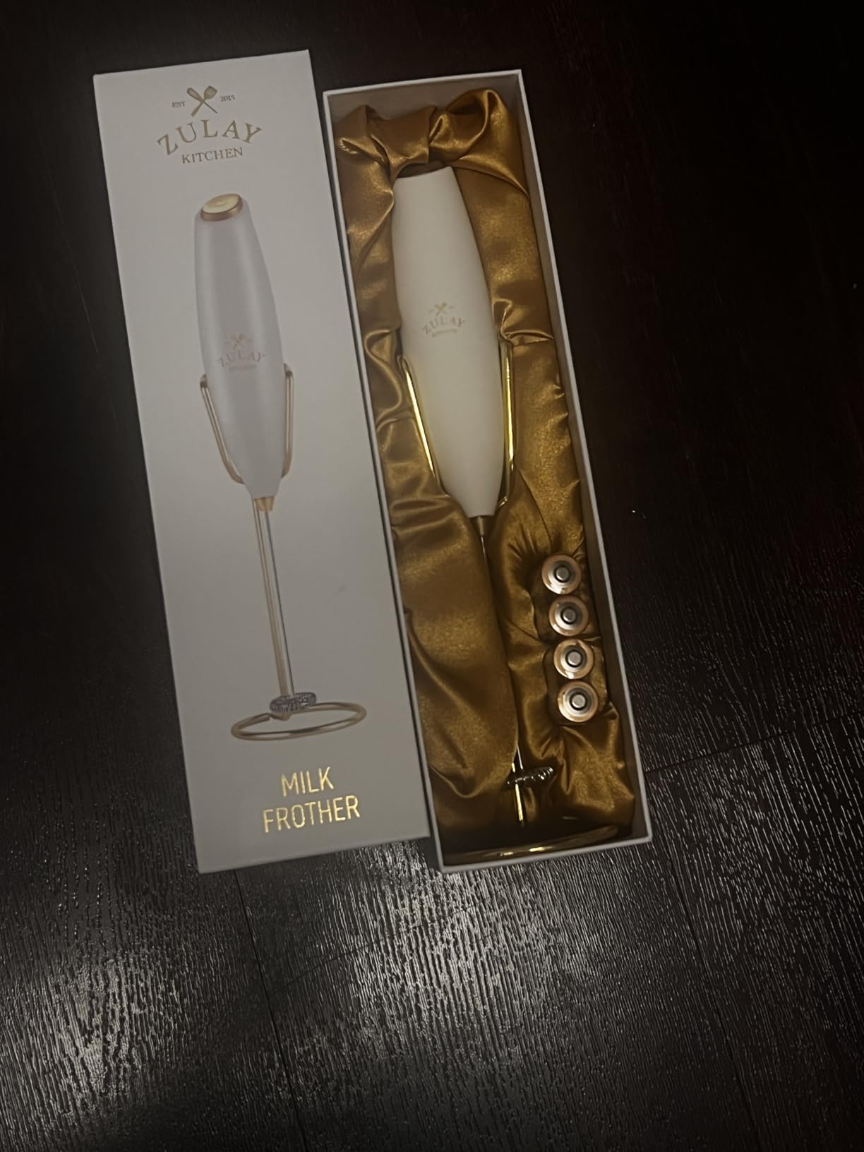 Zulay Kitchen Powerful Milk Frother Wand With 2 Duracell Batteries - Ultra Fast Handheld Drink Mixer - Electric Whisk Foam Maker for Coffee, Lattes, Cappuccino, Matcha, Hot Chocolate & Creamer - Black customer photo 1