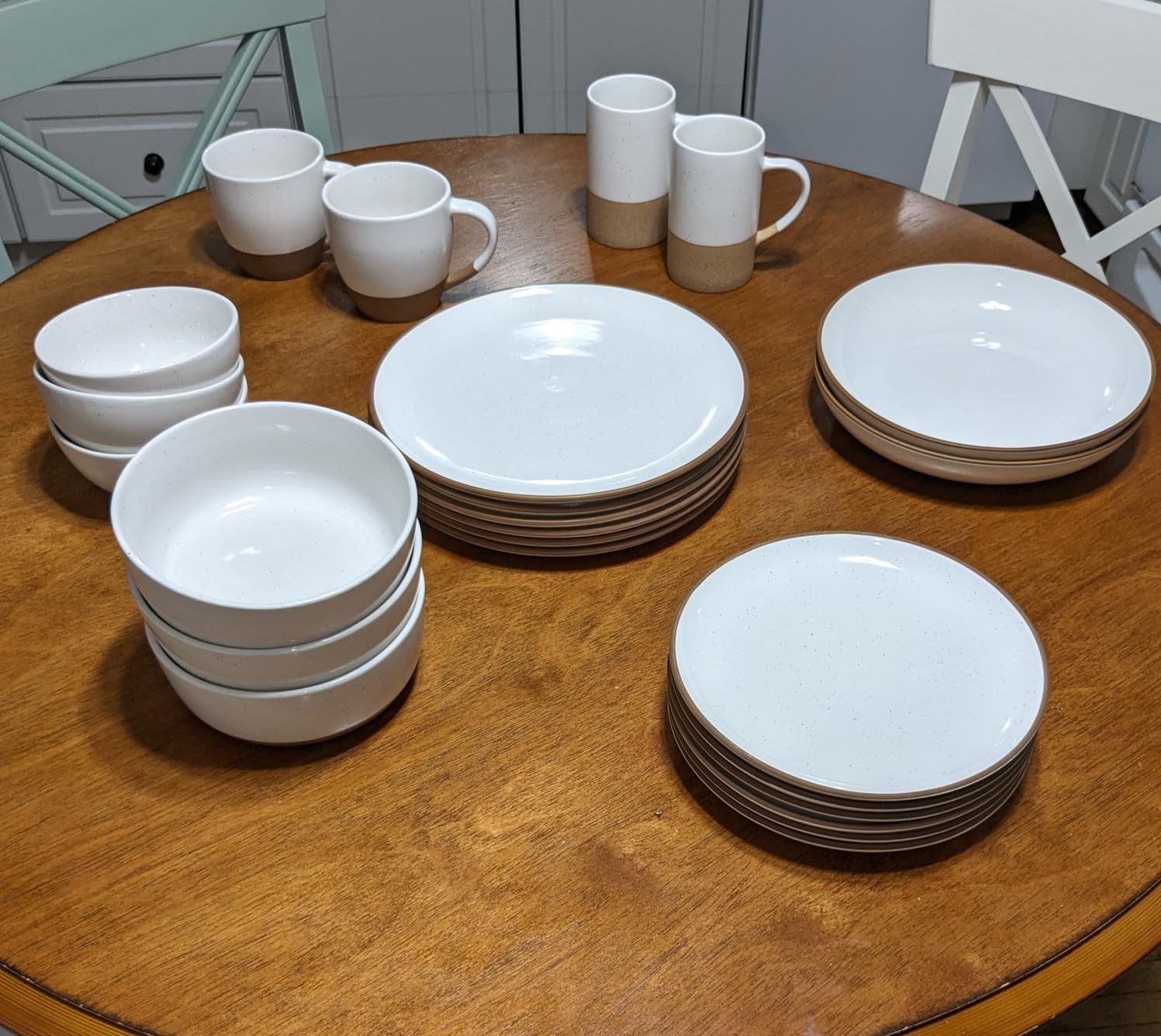 Mora Ceramic Large Latte Mug Set of 4, 16oz - Microwavable, Porcelain Coffee Cups With Big Handle - Modern, Boho, Unique Style For Any Kitchen. Microwave Safe Stoneware - Assorted Neutrals - Customer Photo 2