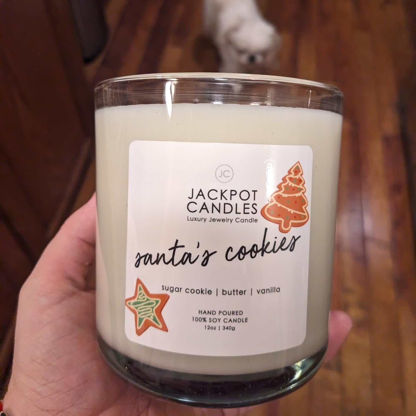 Jackpot Candles Christmas Santas Cookies Candle with Ring Inside (Surprise Jewelry Valued at 15 to 5,000 Dollars) Ring Size 7 - Customer Photo 1