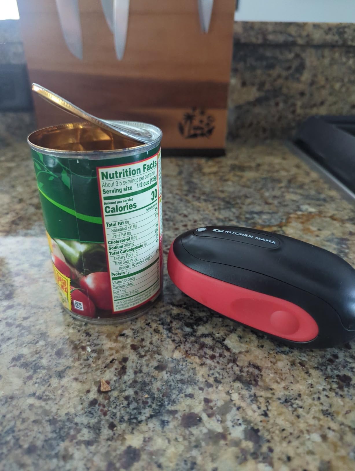 Kitchen Mama One-To-Go Electric Can Opener: One Touch, Auto Stop, Smooth Edge, Lid Lift, Safety, Automatic, Magnetic, Cordless, Battery Operated, Kitchen Appliance for Senior with Arthritis (White) - Customer Photo 2