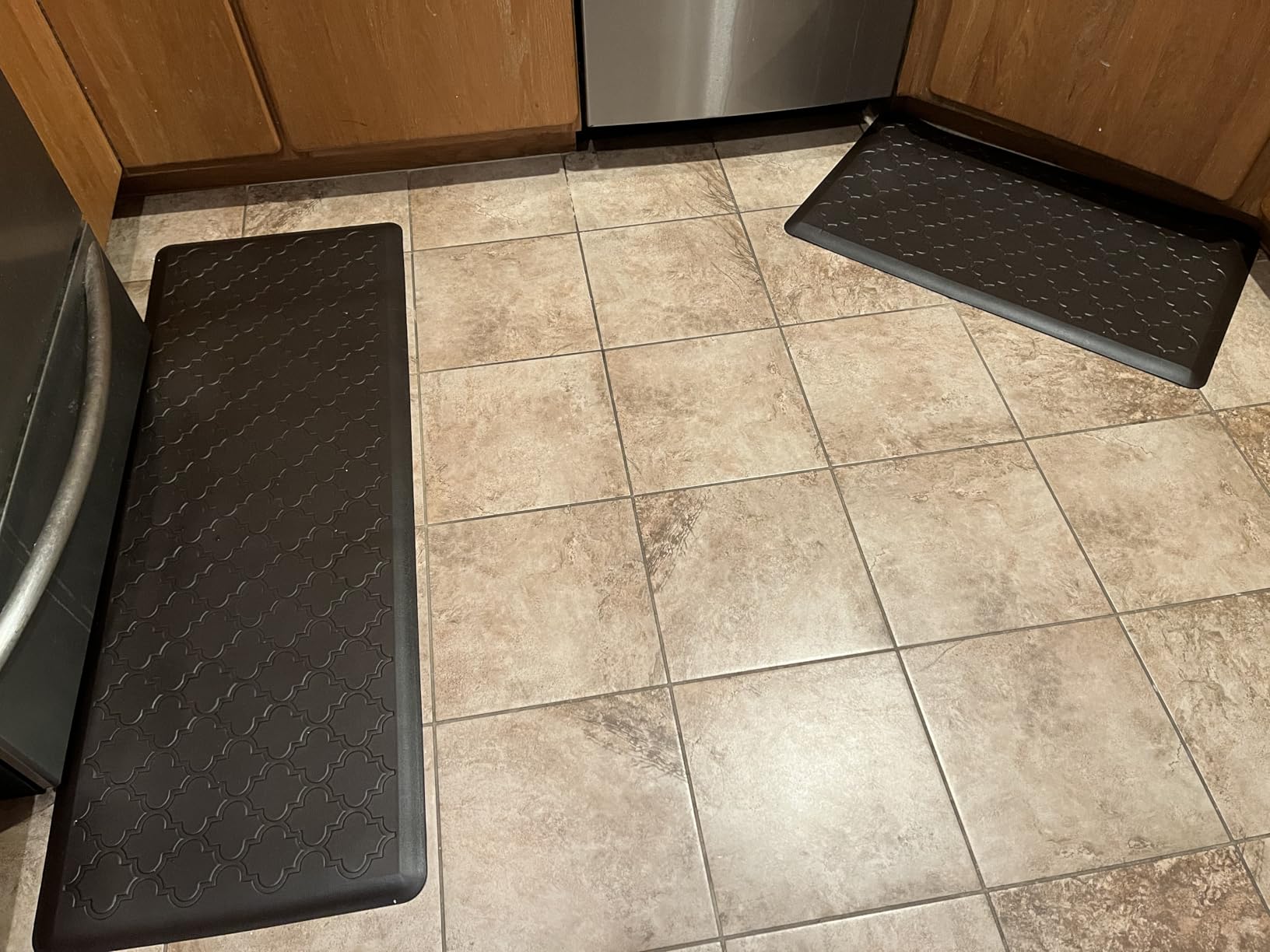 Kitchen Mat [2 PCS] Cushioned Anti-Fatigue Floor Mat, Waterproof Non-Skid Ergonomic Comfort Foam Rugs, Standing Mat for Kitchen, Floor,Office, Sink, Laundry(Grey) - Customer Photo 3