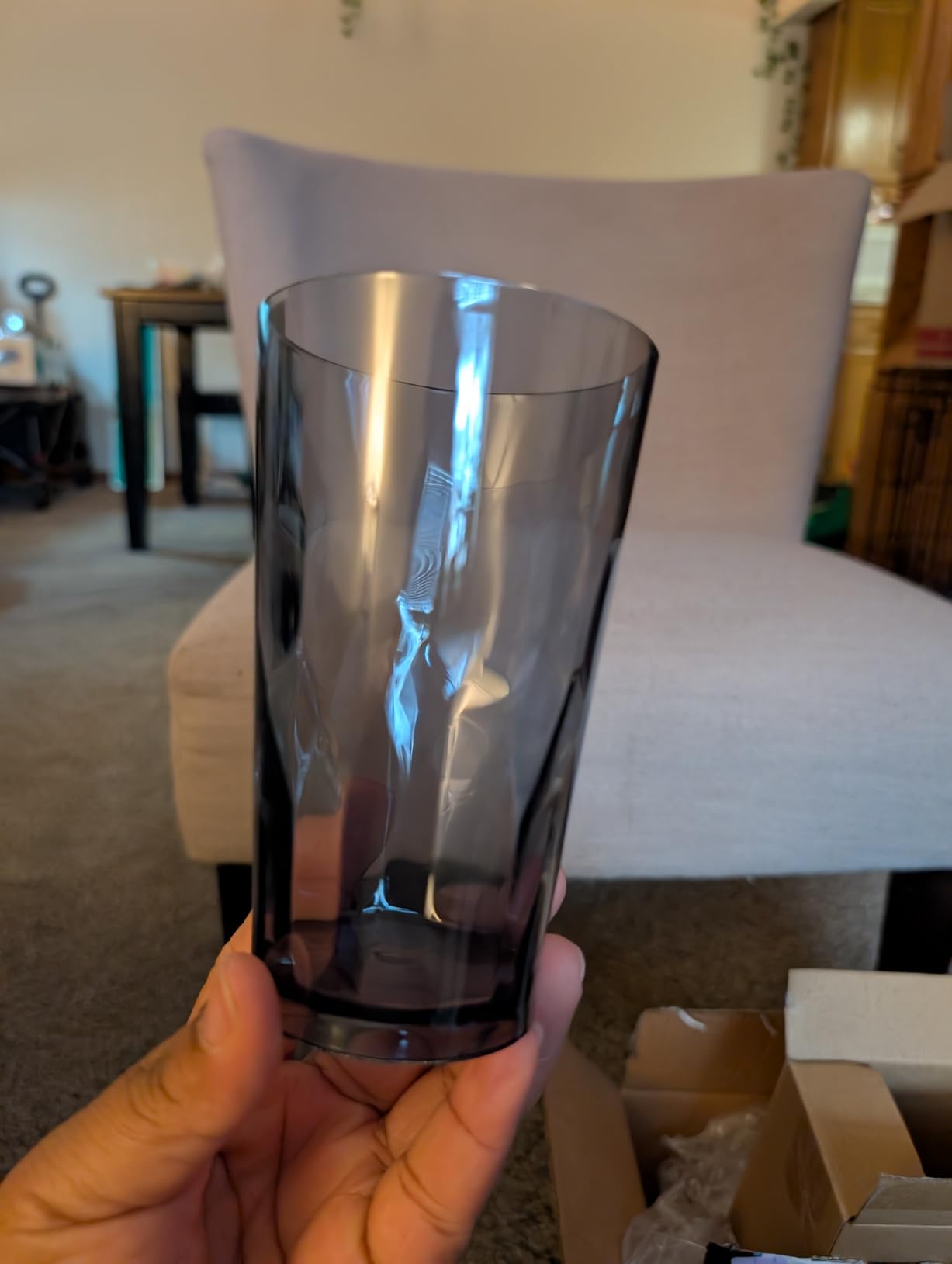 Unbreakable Plastic Drinking Glasses [Set of 6] Shatterproof Tumblers, Reusable Glass Cups, Dishwasher Safe (16 Ounces) - Customer Photo 4