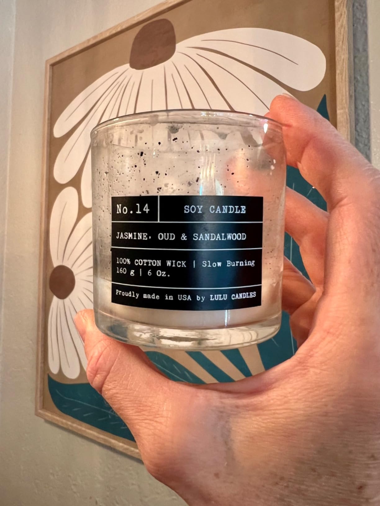 Lulu Candles | Leather & Tibetan Oud | Highly Scented Candles for Home - Soy Blend Jar Candle with 100% Cotton Wick - Slow Burning (6 Oz.) - Customer Photo 5