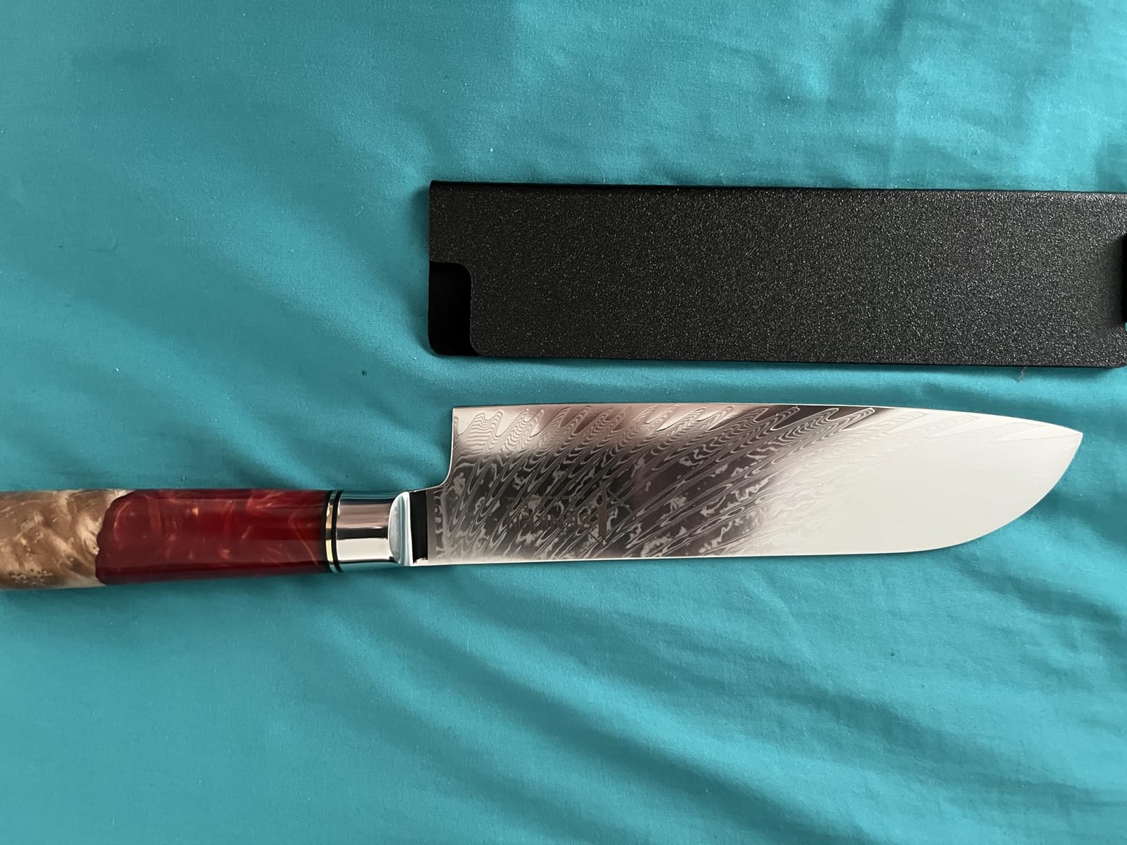 SENKEN 7-Piece Damascus Kitchen Knife Set - Tsunami Collection - 67-Layer Japanese VG10 Steel - Chef's Knife, Cleaver, Santoku, Bread, Boning, & More - Customer Photo 4