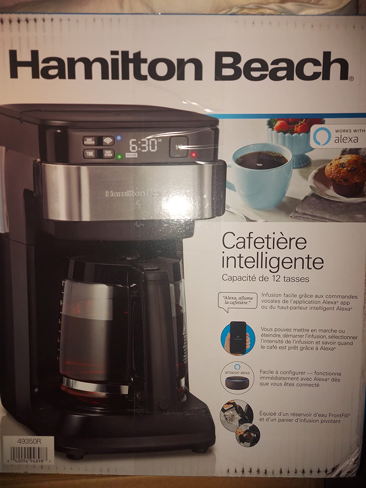 Hamilton Beach Works with Alexa Smart Coffee Maker, Programmable, 12 Cup Capacity, Black and Stainless Steel (49350R) customer photo 2
