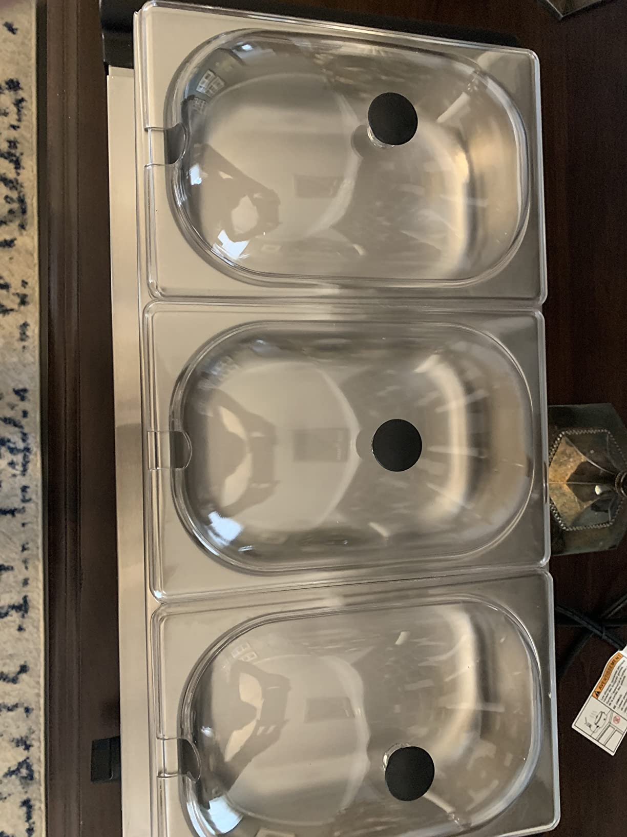 BELLA 4.5 Quart Triple Electric Buffet Server, Food Warming Tray & Slow Cooker - Brushed Stainless Steel Heated Serving Station for Parties & Catering - Customer Photo 2