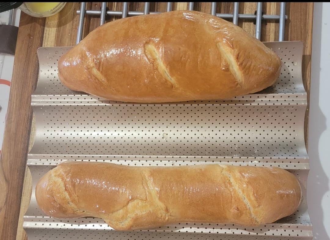 Anaeat 2 Pack Nonstick Perforated French Bread Baking Pan, 15