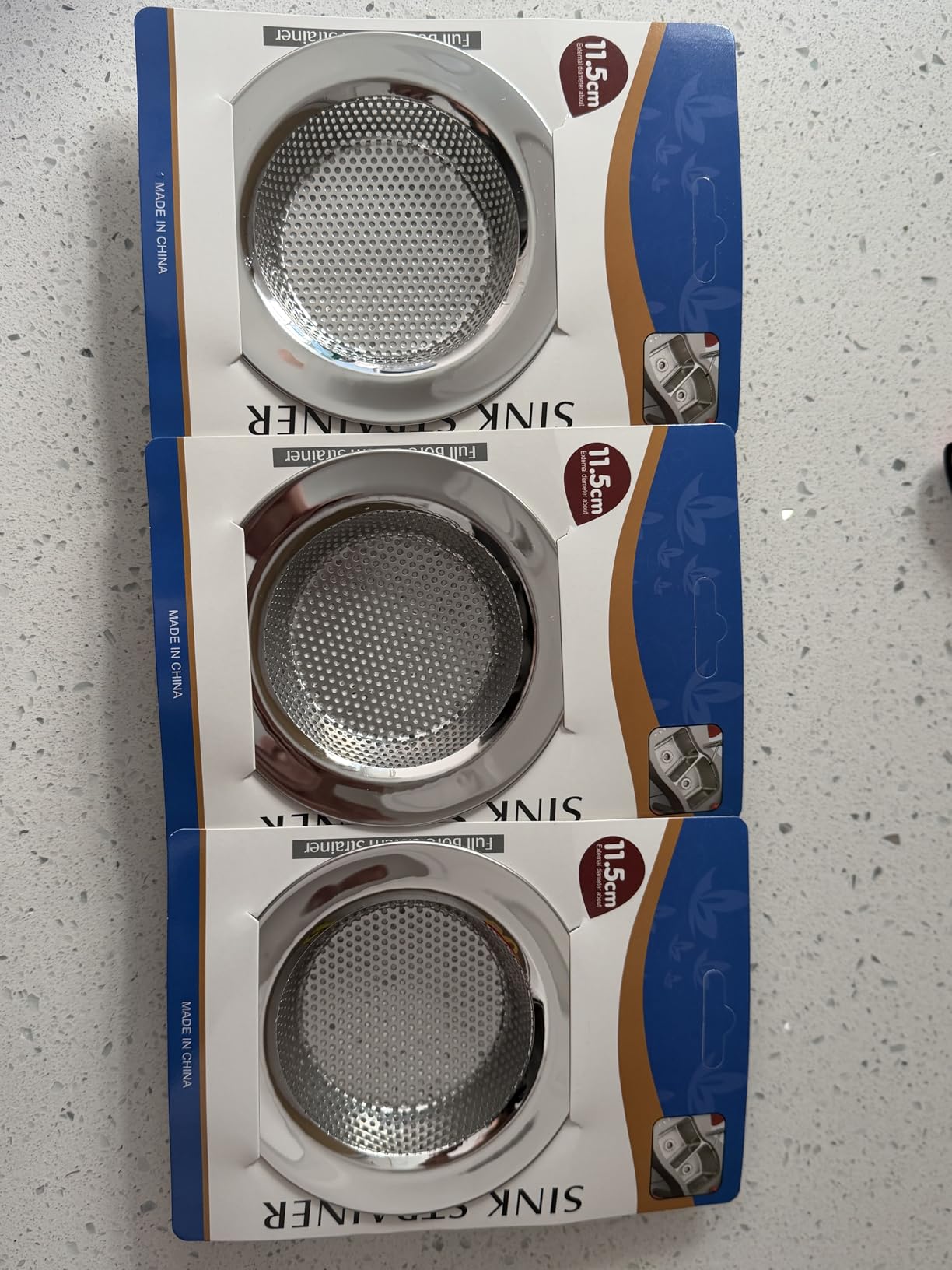 Honmein 2 Pcs Sink Strainer for Most Kitchen Sink Drain Basket, Upgraded Double-Layer Safe Design Kitchen Sink Strainer (Outer Diameter 4.5 Inch) customer photo 2