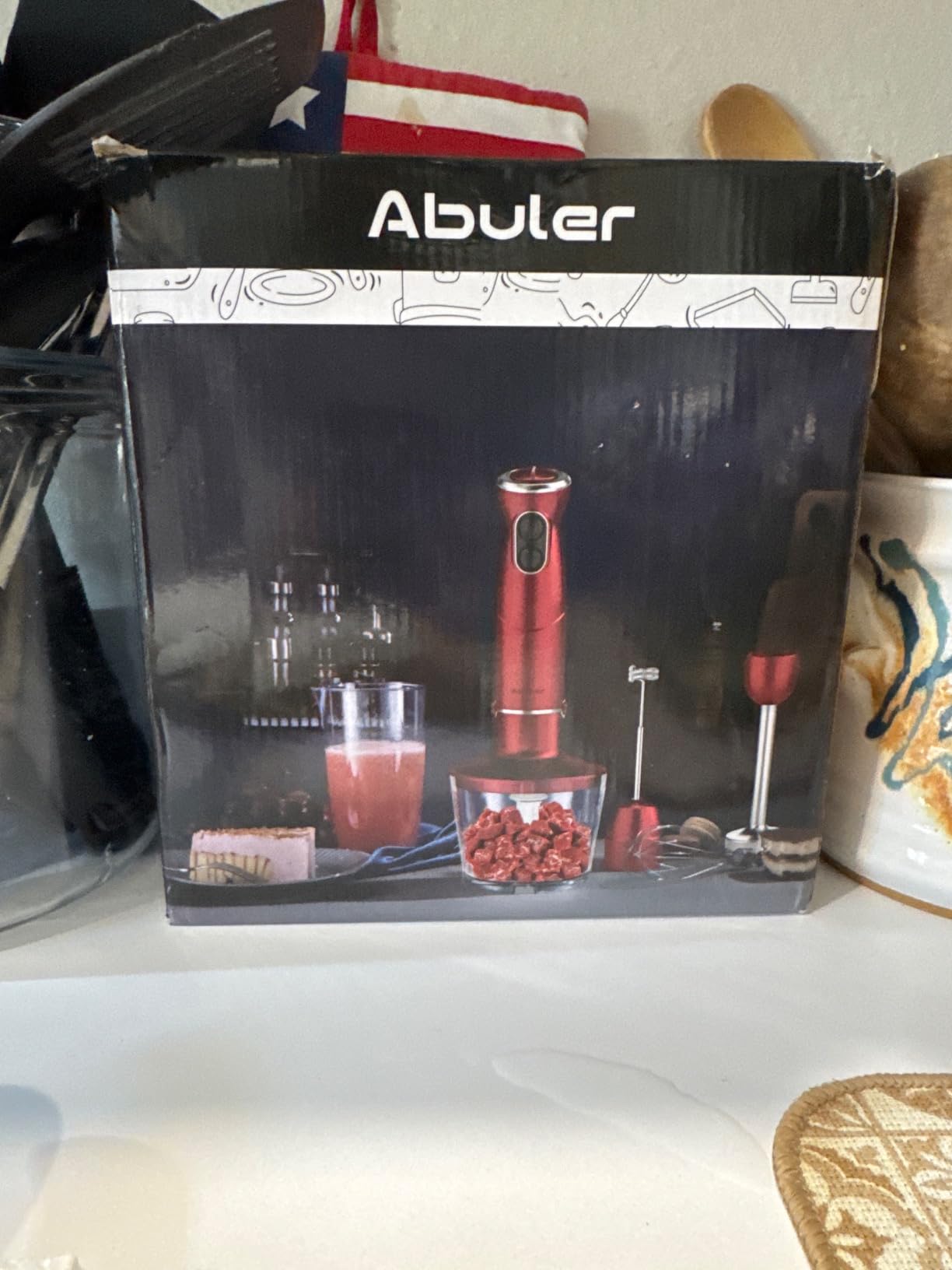 Immersion Blender 5 in 1 Hand Blender, Abuler 1000W Hand Mixer Stick, 12 Speed Handheld Blender 304 Stainless Steel with 600ml Mixing Beaker, 500ml Chopper, Whisk and Milk Frother for Soup, Baby Food - Customer Photo 2