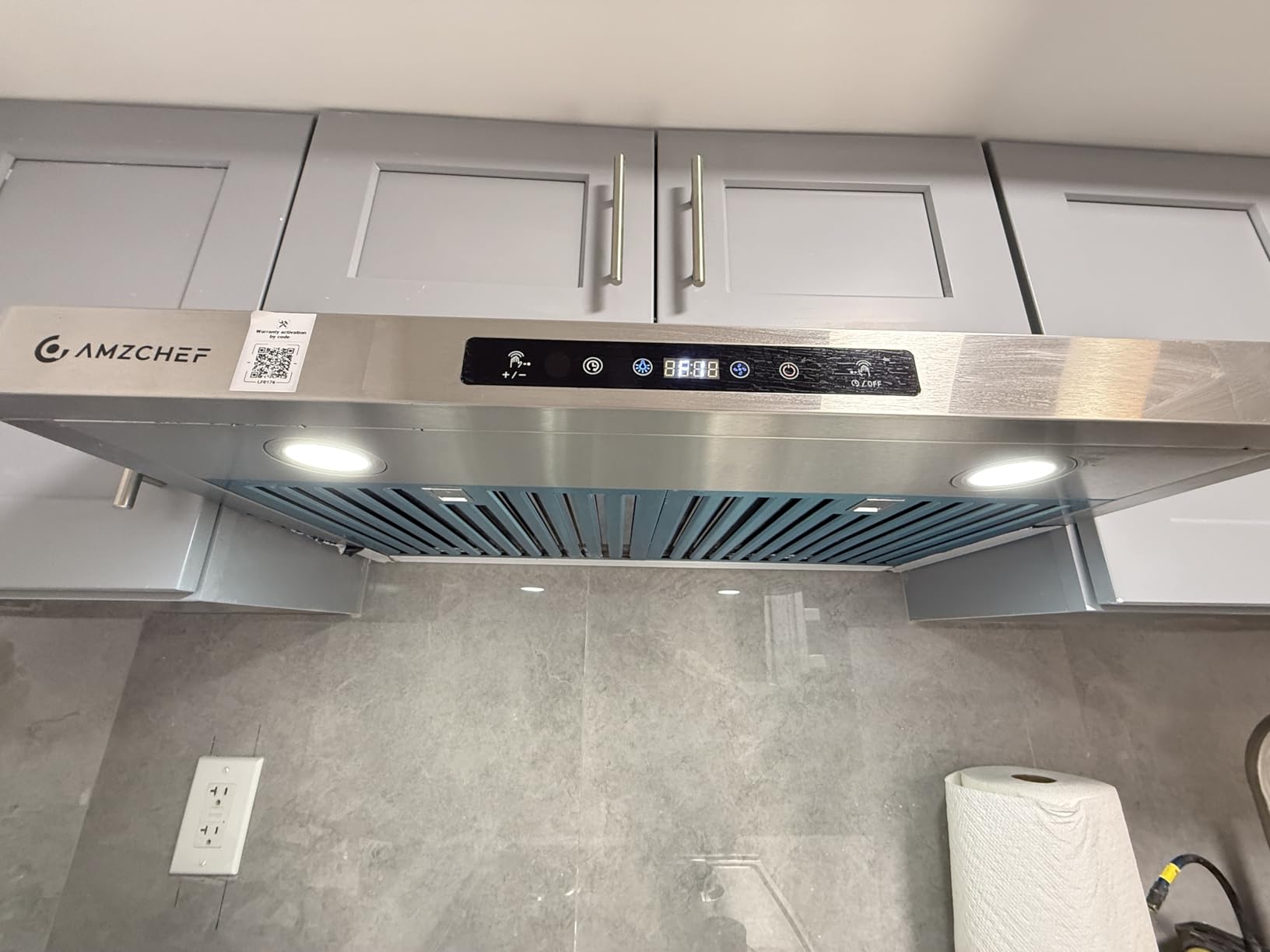 AMZCHEF Under Cabinet Range Hood 30 Inch, 750CFM Stainless Steel Kitchen Stove Vent Hood 3 Speed Exhaust Fan Touch/Remote/Gesture Control LED lights Time Setting Dishwasher-Safe Baffle Filters - Customer Photo 4