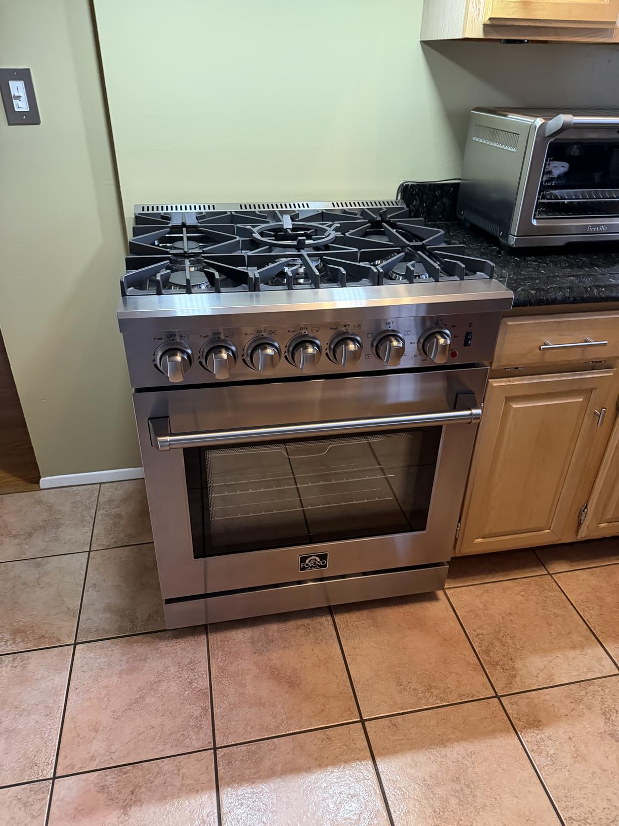 FORNO Lazio Dual Fuel 30 Inch Gas Range Electric Oven Freestanding 5 Sealed Burners 69,500 BTU Stove-Top Output, Electric Oven Includes Air Fryer and Griddle - Customer Photo 1