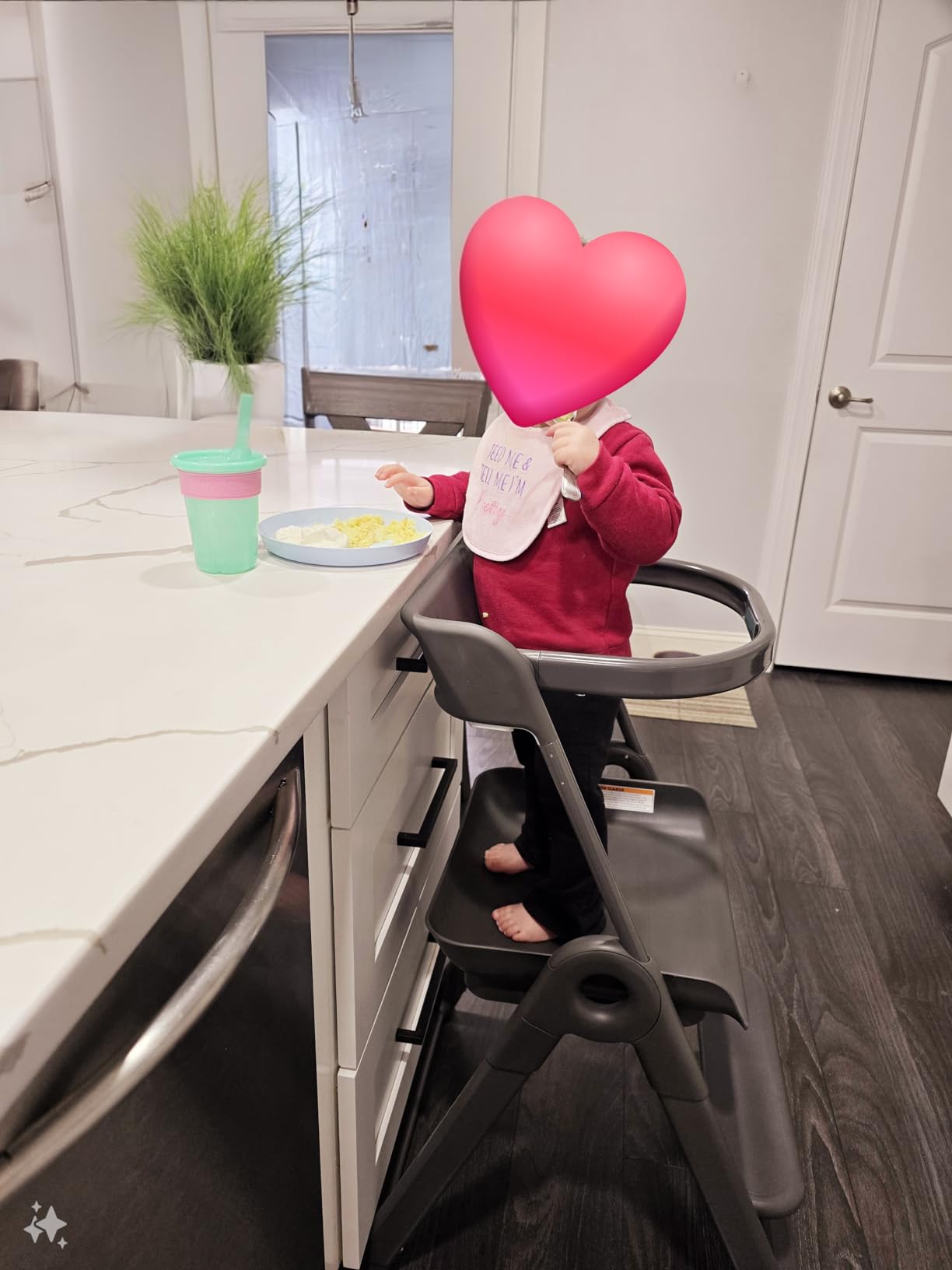 Boon Pivot Toddler Tower - Folding Toddler Step Stool for Bathroom Sink or Kitchen Countertop - Step Stool for Toddlers with CPC Certification - Gray - Ages 18 Months to 4 Years - Customer Photo 2