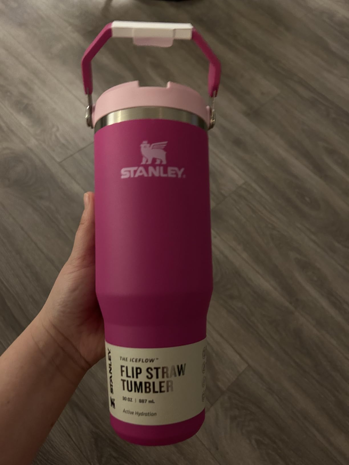STANLEY IceFlow Flip Straw Tumbler with Handle 30 oz | Twist On Lid and Flip Up Straw | Leak Resistant Water Bottle | Insulated Stainless Steel | BPA-Free | Rose Quartz - Customer Photo 3