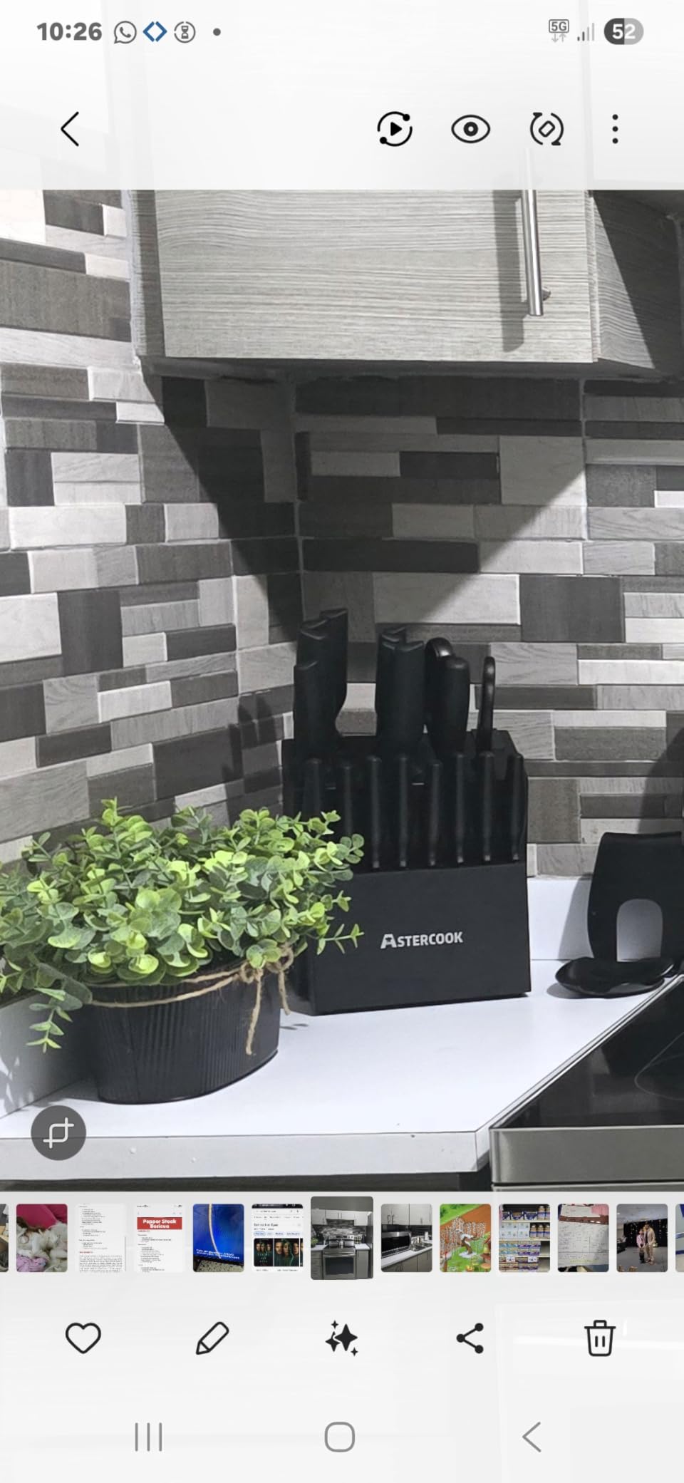Knife Set, Astercook 21 Pieces Knife Sets for Kitchen with Block, Dishwasher Safe Kitchen Knife Set with Built-in Sharpener, German Stainless Steel Black Knife Block Set - Customer Photo 1