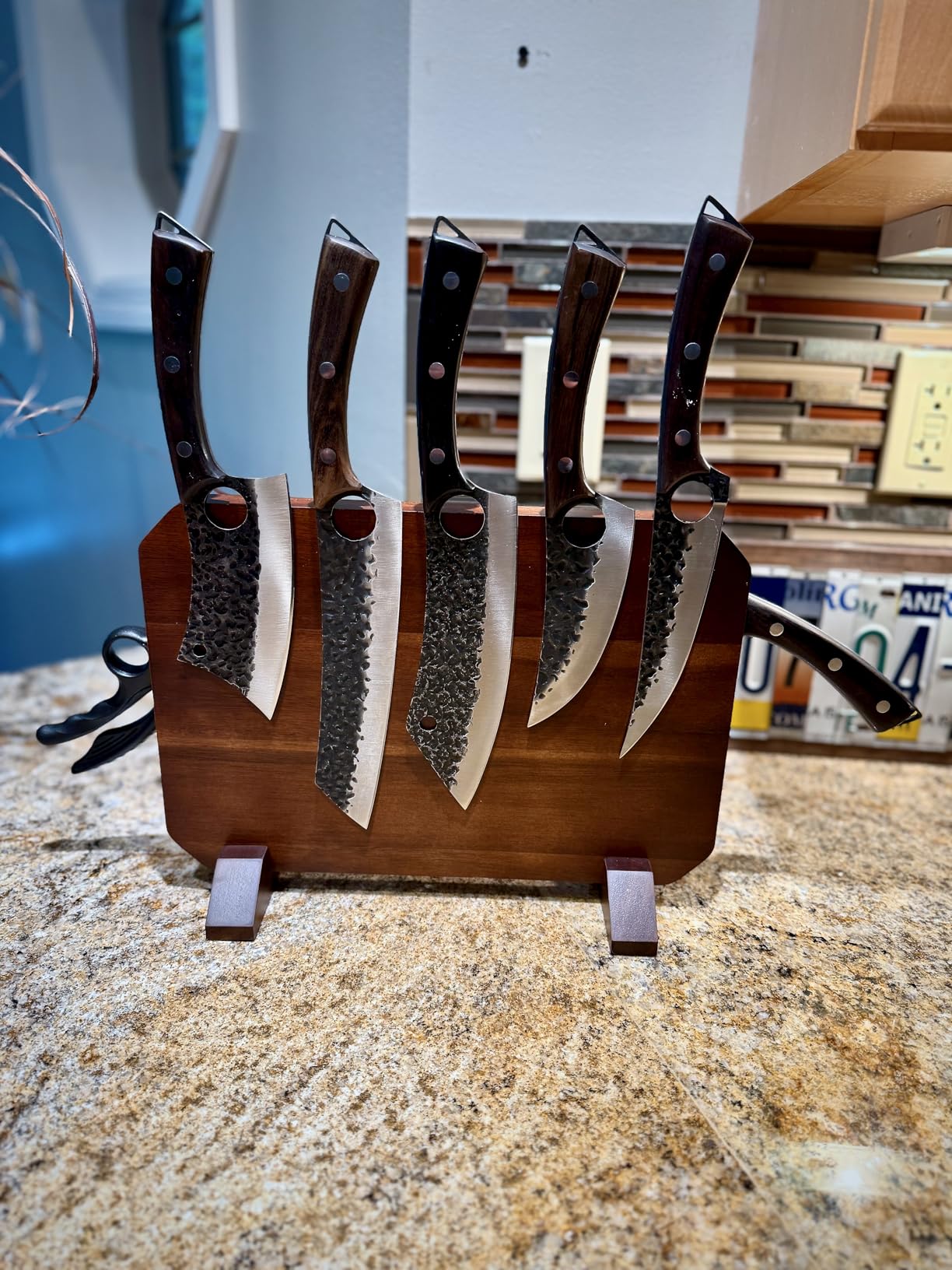 Serbian Chef Knife Set, Hand Forged Butcher Knife Set with Knife Bag, High Carbon Steel Kitchen Knives Set Meat Cleaver Boning Knife Viking Knives for Brisket Trimming, Gifts for Dad - Customer Photo 1