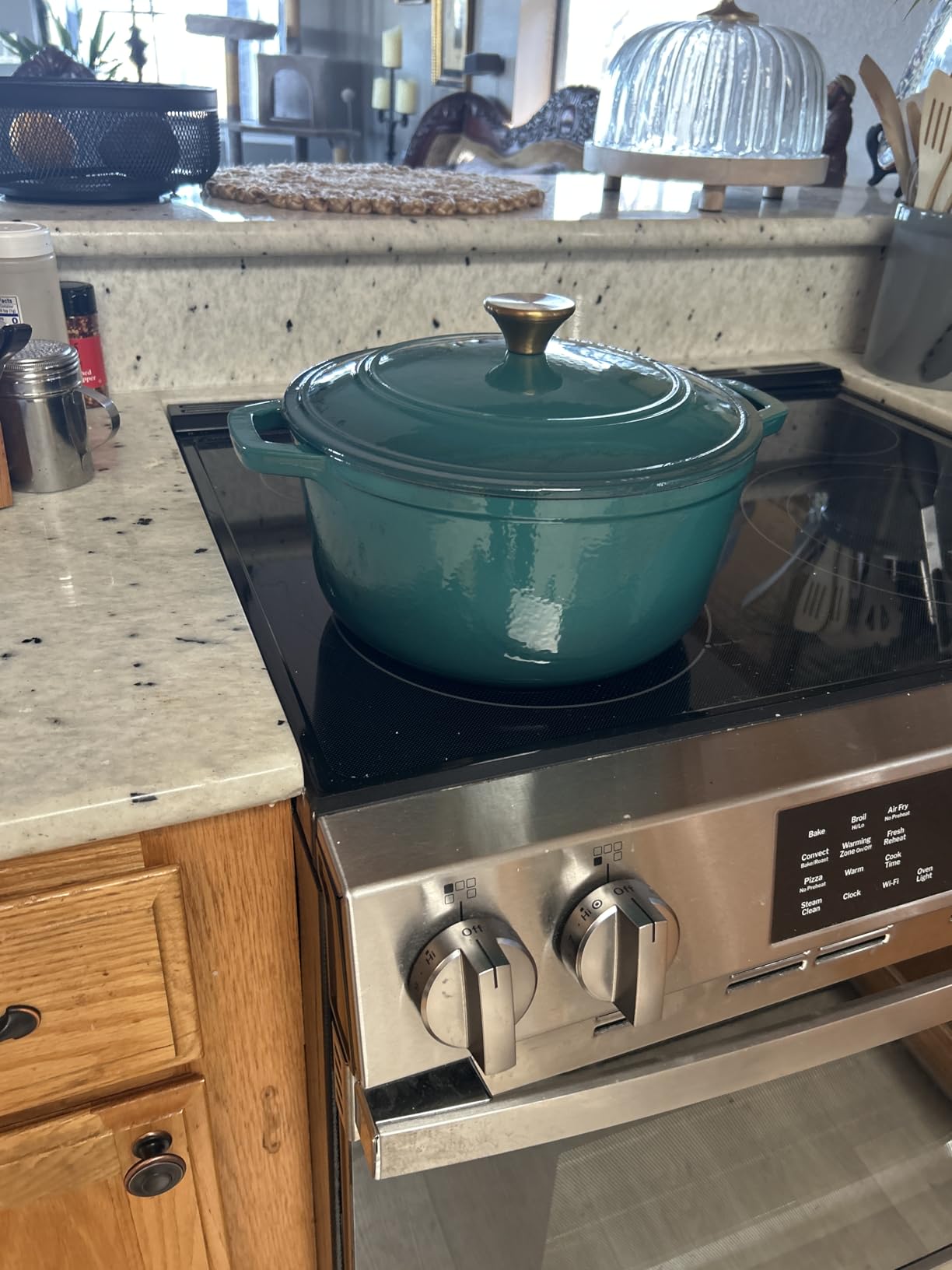 Mueller DuraCast 6 Quart Enameled Cast Iron Dutch Oven Pot with Lid, Heavy-Duty, Oven Safe up to 500° F & Across All Cooktops, Wedding Registry Ideas & Gifts, Emerald - Customer Photo 4