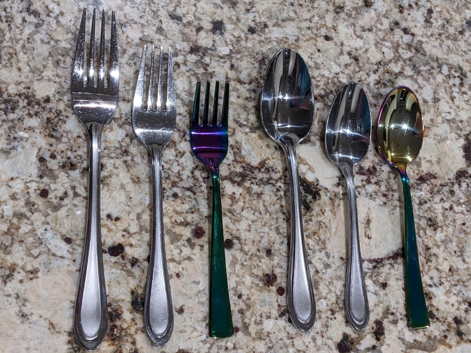 Ahimsa Stainless Steel Kids Utensils Set, Pediatrician Designed, Colorful Kids Silverware, Non Toxic, Dishwasher Safe, Rainbow Fork and Spoon - Customer Photo 2
