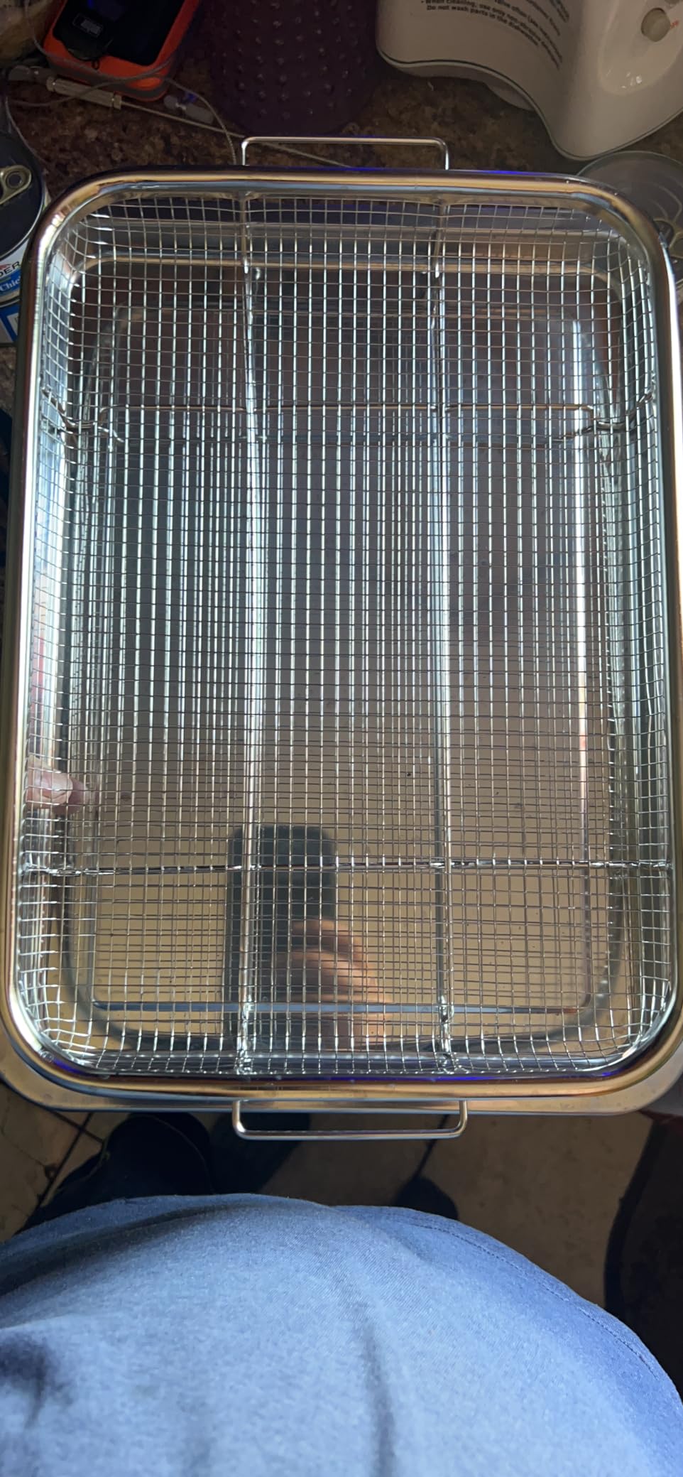 Air Fryer Basket Oven - 2 Set Large Air Fryer Basket and Tray Stainless Steel Oven Air Fryer Rack Pan Accessories for Baking 15.7