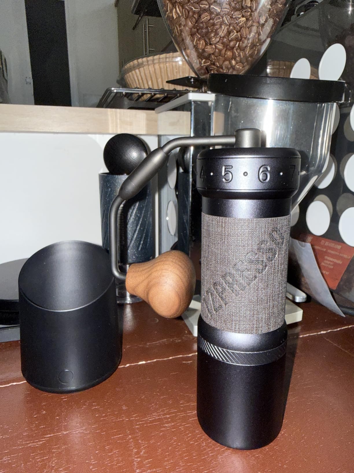 1Zpresso K-Ultra Manual Coffee Grinder Iron Gray with Carrying Case, Assembly Consistency Grind Stainless Steel Conical Burr, Foldable Handle, Numerical External Adjustable Setting, All-Round Grinder - Customer Photo 2