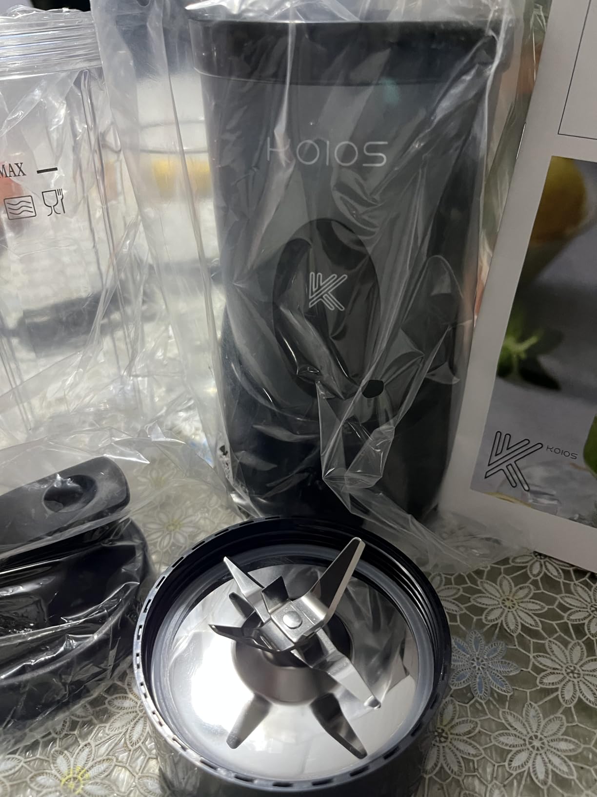 KOIOS Smoothie Blender, 900W Personal Blender for Shakes and Smoothies for Kitchen with 2 Portable Cups 22oz, Single Serve Smoothies Maker Mixer for Juices, Nutritious Recipe, Grey Blue - Customer Photo 1