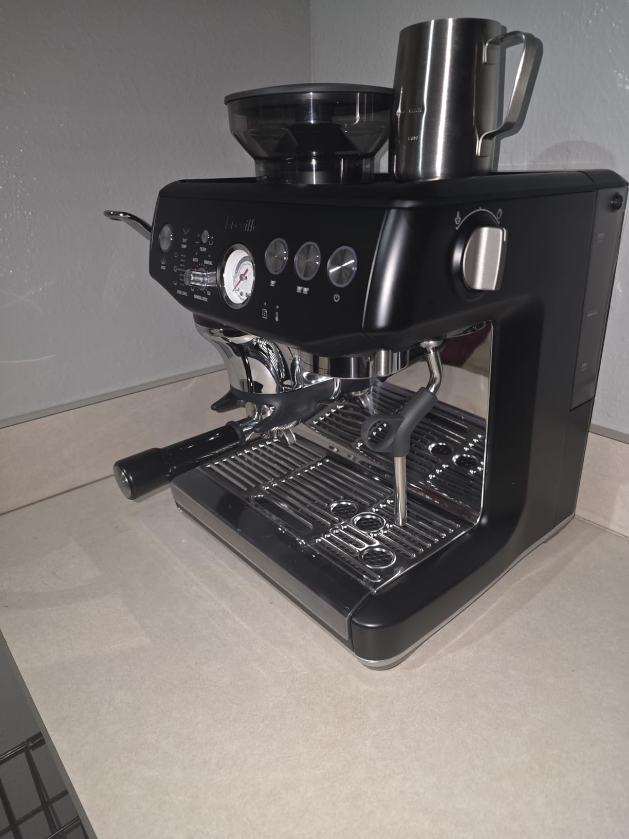 Breville Barista Express Impress Espresso Machine BES876DBL, Damson Blue - Customer Photo 1