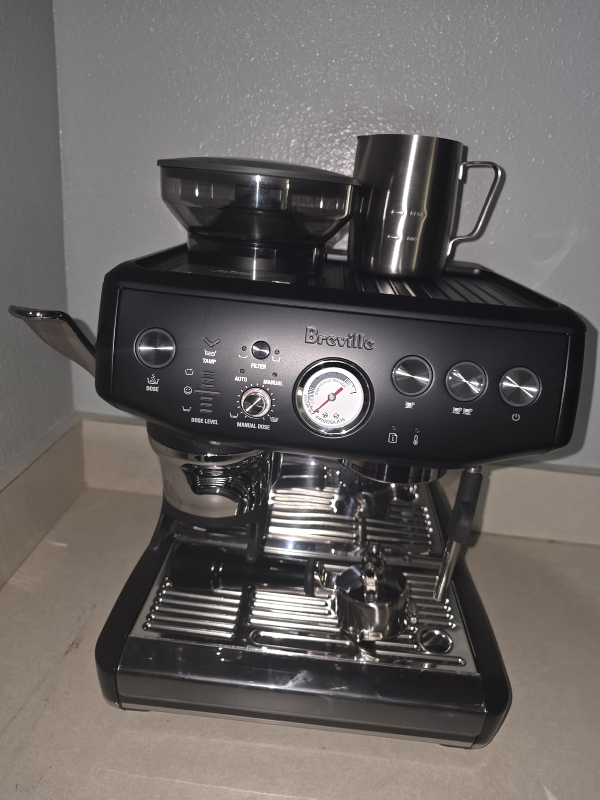Breville Barista Express Impress Espresso Machine BES876DBL, Damson Blue - Customer Photo 2