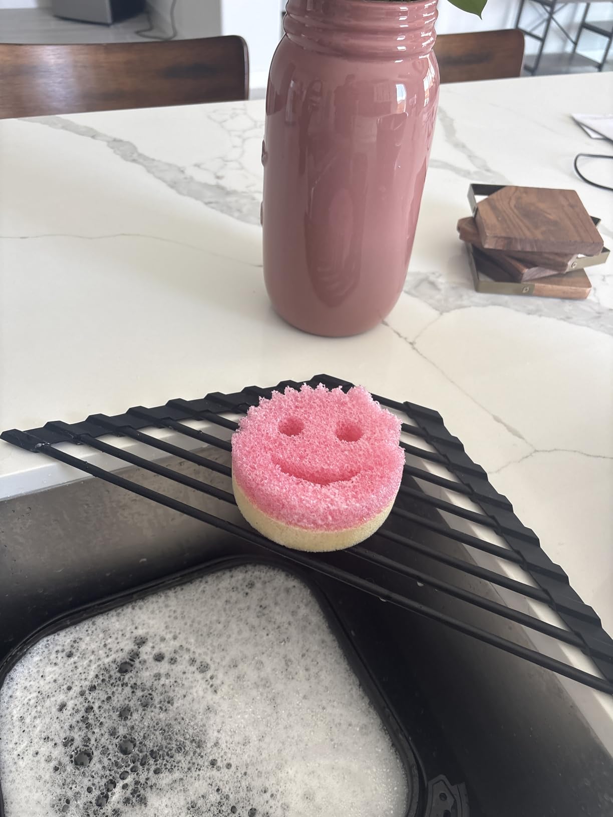 Scrub Daddy Scrub Mommy Sponges - Dish Scrubber + Non-Scratch Cleaning Sponges Kitchen, Bathroom + Multi-Surface Safe - Dual-Sided Dish Sponges for Scrubbing - Online Exclusive (3 Count) Customer Review Scrub Daddy Scrub Mommy Sponges - Dish Scrubber + Non-Scratch Cleaning Sponges Kitchen, Bathroom + Multi-Surface Safe - Dual-Sided Dish Sponges for Scrubbing - Online Exclusive (3 Count) - Customer Photo 1