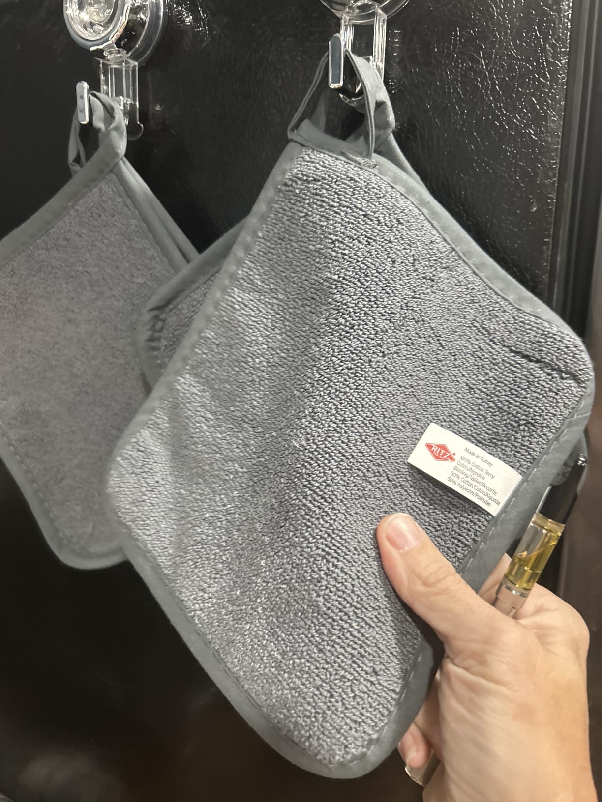 RITZ Terry Potholder & Hot Pad: Unparalleled Heat Resistant, Durable 100% Cotton – Ergonomically Designed for Optimal Grip – Easy-Care Machine Washable – 4-Pack, Paprika Red - Customer Photo 1