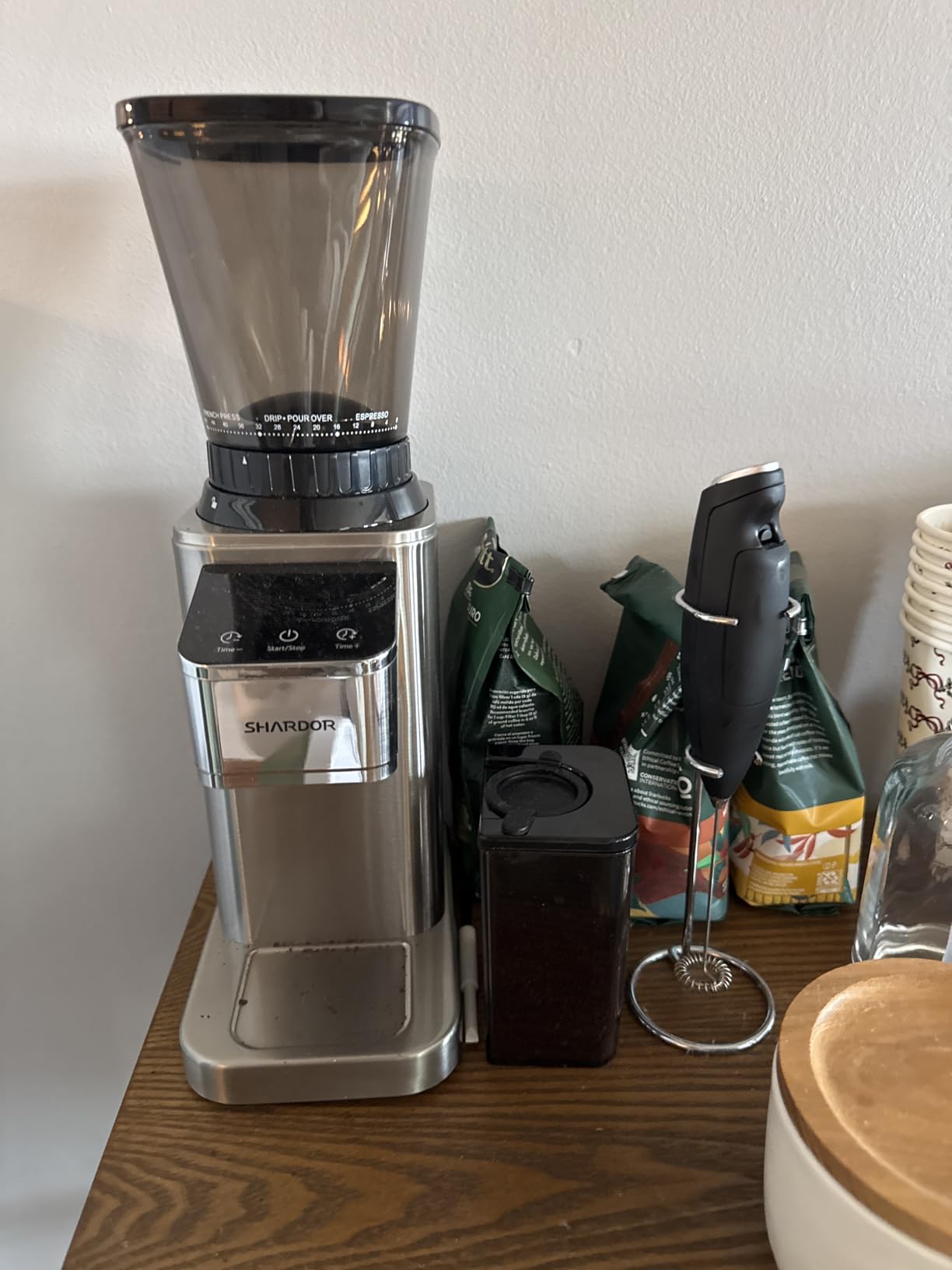 SHARDOR Professional Conical Burr Coffee Grinder, Coffee Bean Grinder with 48 Grind Settings for Espresso, Drip & French Press, Upgraded Anti-Static Technology, Precision Timer, Stainless Steel - Customer Photo 1