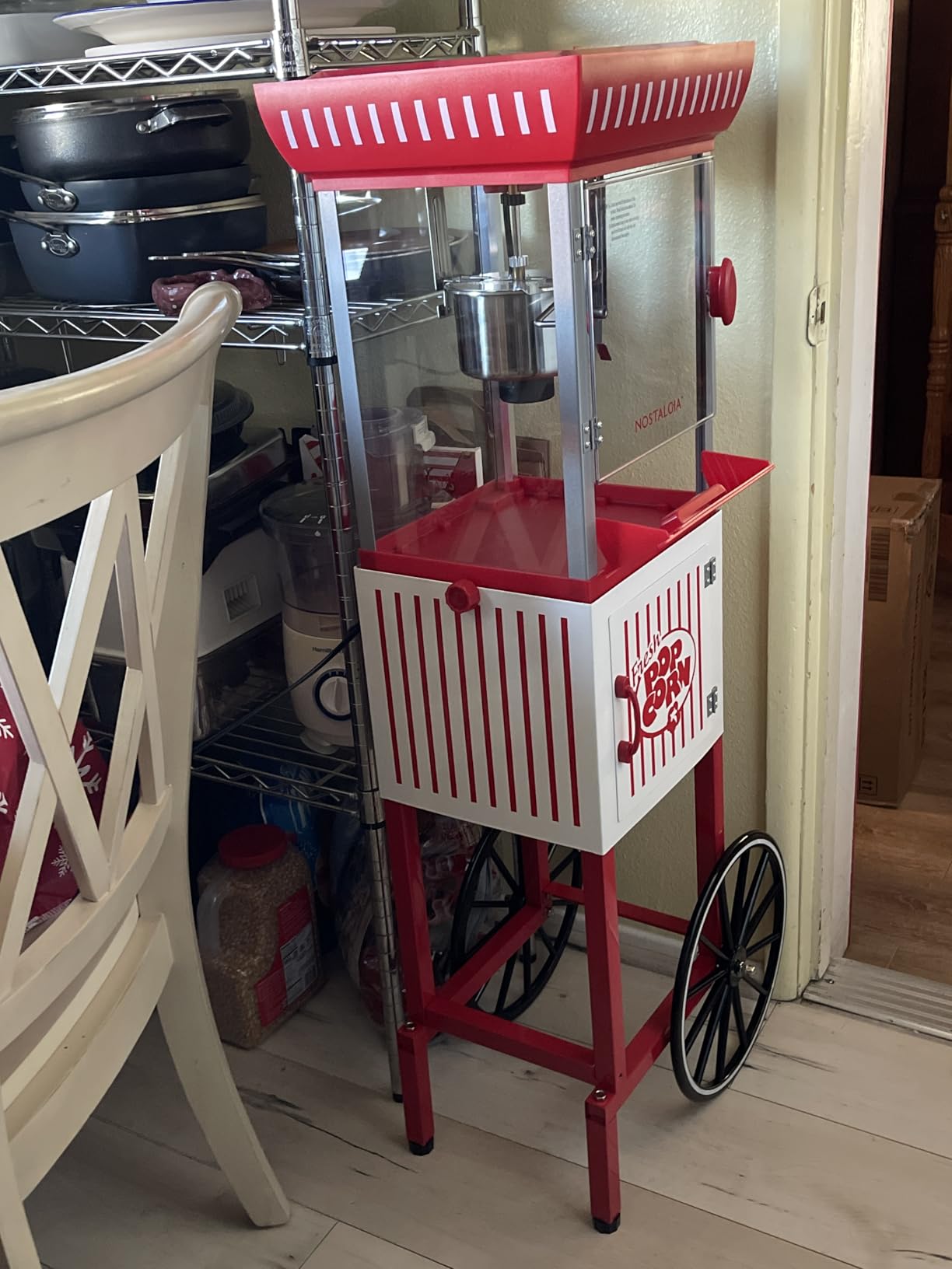Nostalgia Popcorn Maker Machine - Professional Cart With 2.5 Oz Kettle Makes Up to 10 Cups - Vintage Popcorn Machine Movie Theater Style - Red - Customer Photo 1