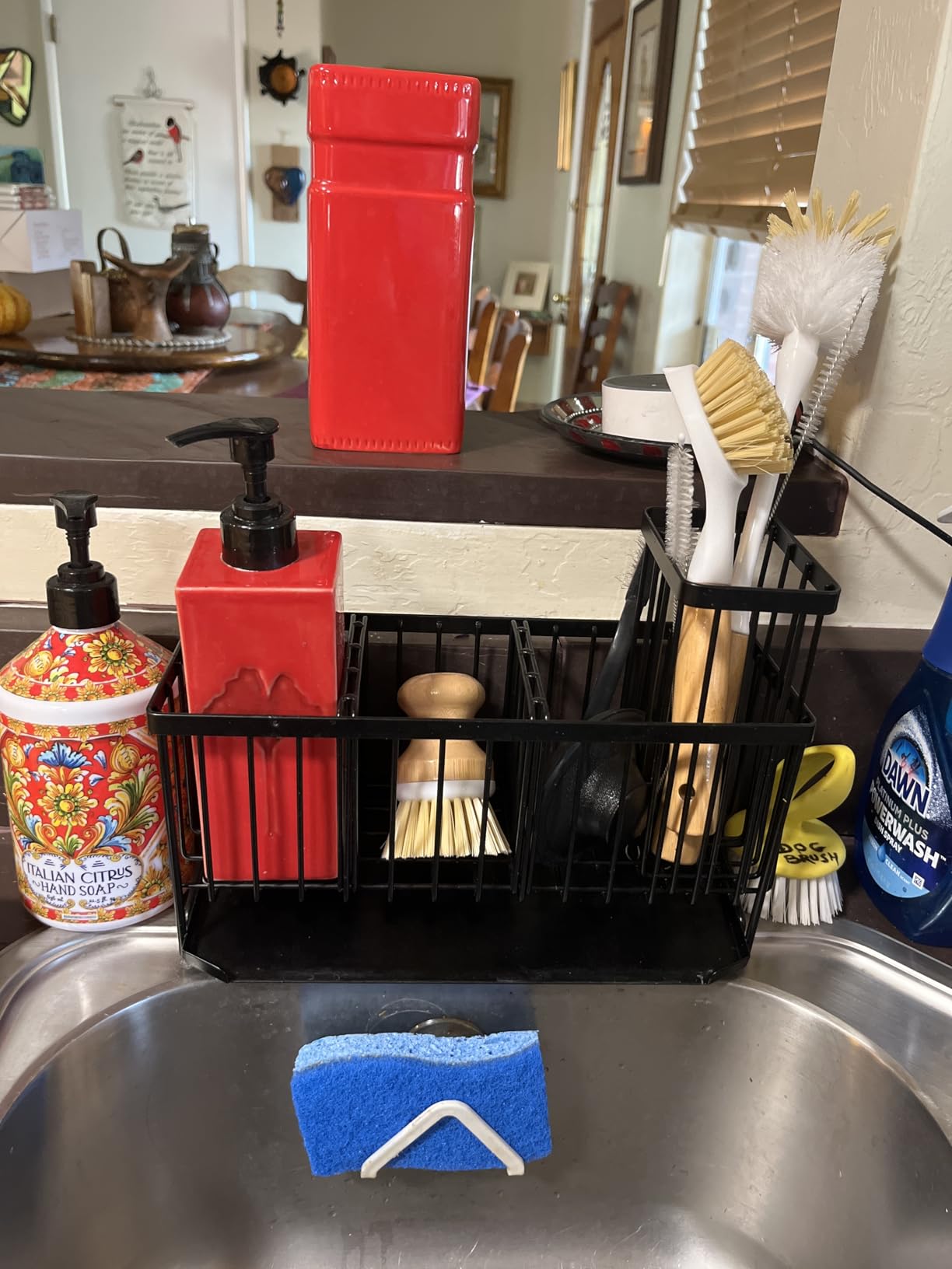 Holikme 6 Pack Dish Brush Scouring Pad Set with Bottle Brush, Dish Brush, Palm Scrub Brush and Straw Brush, Dish Scrubber Long Handle for Dish Bottle Cup Skillet Wok Pot Pan Cast Iron, Yellow customer photo 1