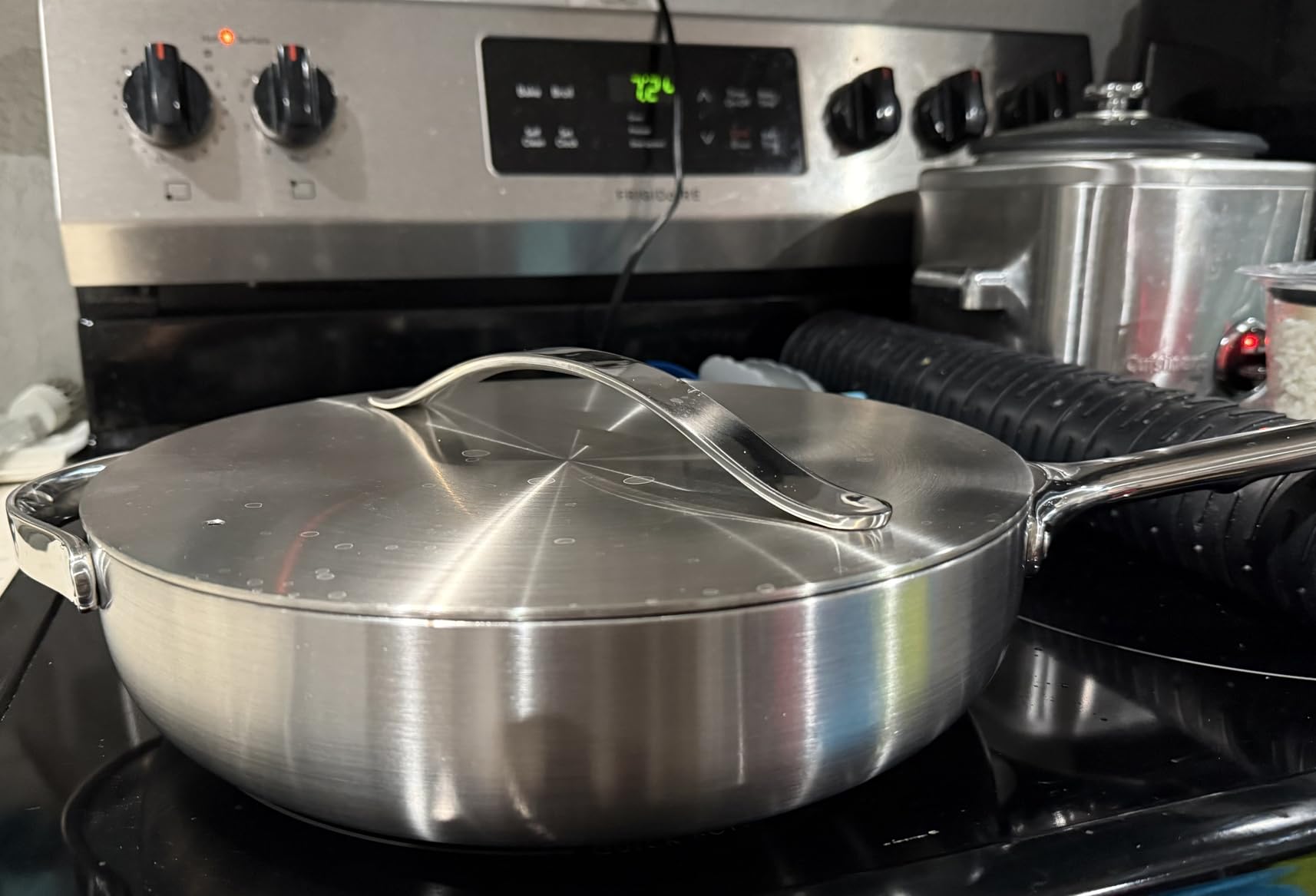 Caraway Stainless Steel Cookware Set - 12 Piece 5-Ply Stainless Steel Pots and Pans Set - Includes Fry, Sauce, Sauté Pan, Dutch Oven, and Space-Saving Storage - Non Toxic, PTFE & PFOA Free - Customer Photo 2
