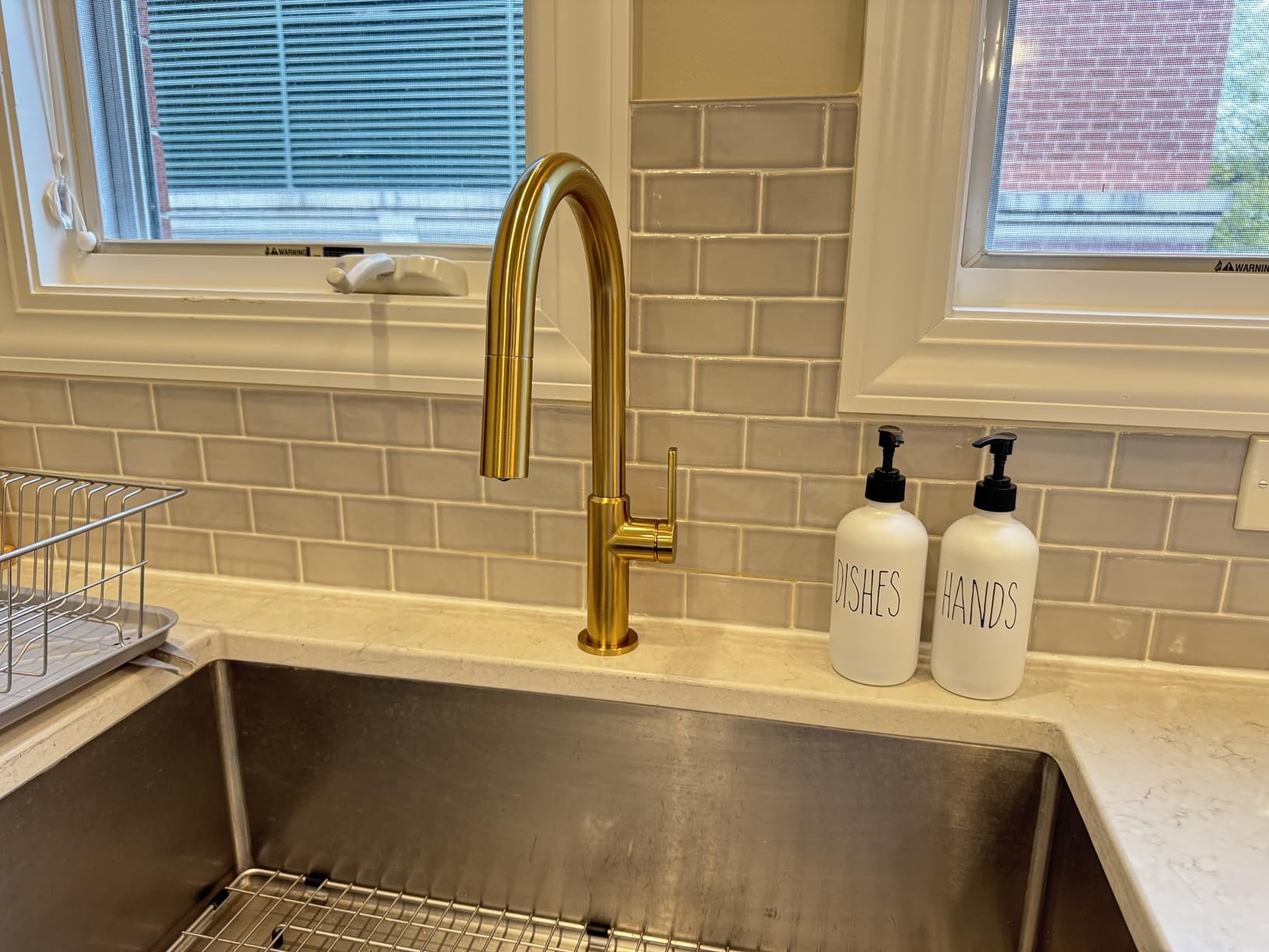 KRAUS Oletto Bridge Kitchen Faucet with Pull-Down Sprayhead in Spot-Free Antique Champagne Bronze, KPF-3122SFACB - Customer Photo 2