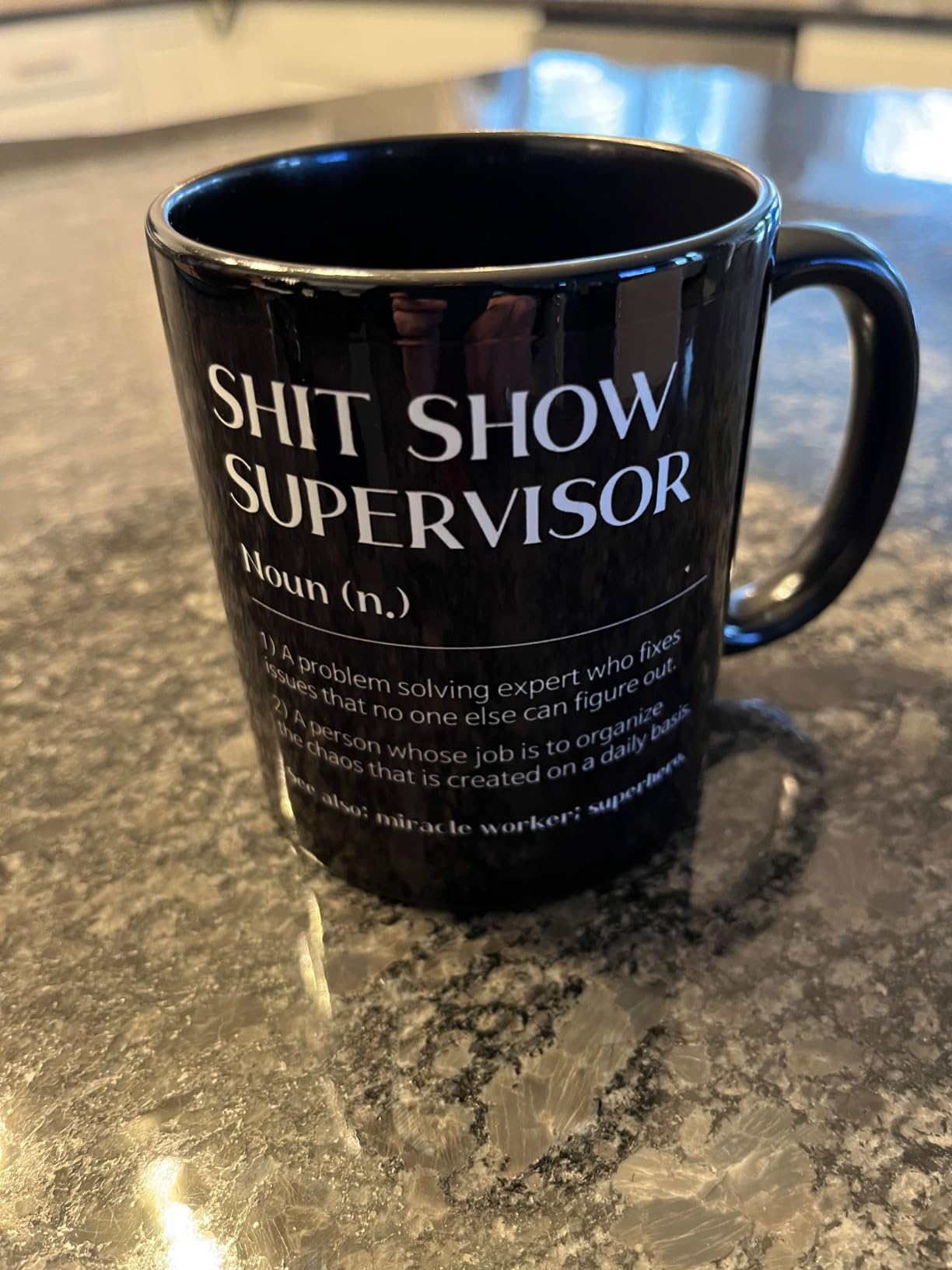 Panvola Shit Show Supervisor Definition Mug Coworker Gifts Sarcastic Boss Manager Leader Funny Novelty Drinkware Ceramic Mug (White, 11 oz) - Customer Photo 1