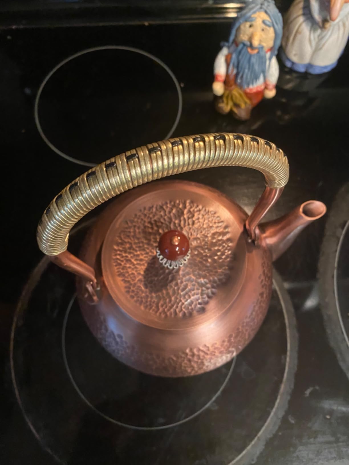 Hammered Copper Tea Kettle for Stove Top, Handmade Teapot without Harmful Coating, Extra Thick Stovetop Tea Pot 1.6 Quart (1500ml) Customer Review Hammered Copper Tea Kettle for Stove Top, Handmade Teapot without Harmful Coating, Extra Thick Stovetop Tea Pot 1.6 Quart (1500ml) - Customer Photo 3